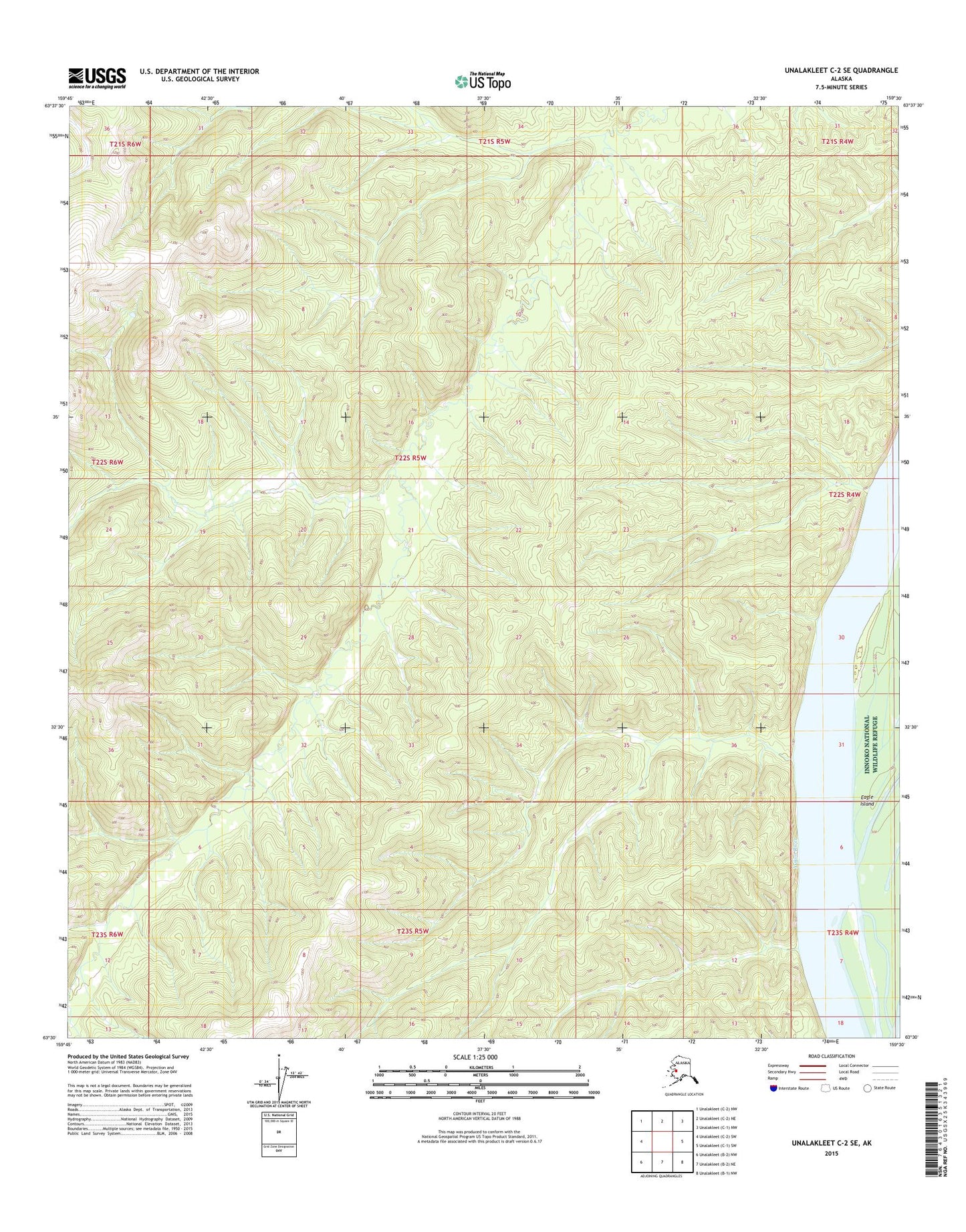 Unalakleet C-2 SE Alaska US Topo Map Image