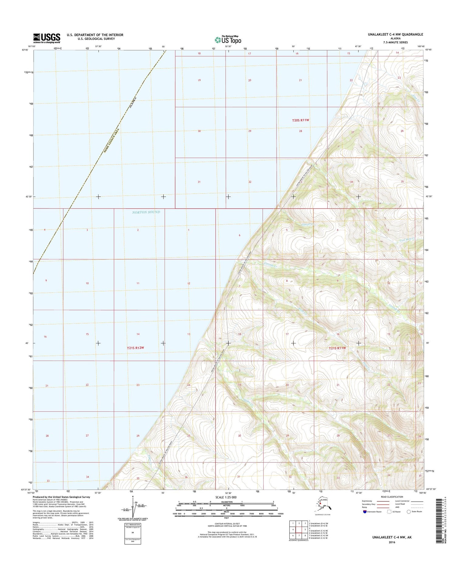 Unalakleet C-4 NW Alaska US Topo Map Image
