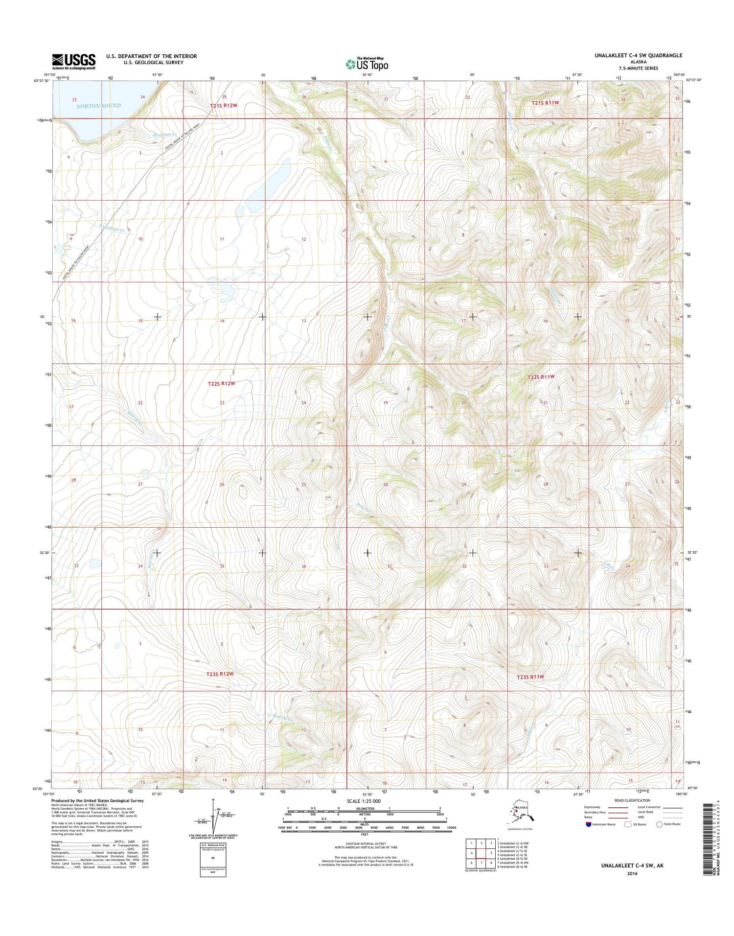Unalakleet C-4 SW Alaska US Topo Map Image