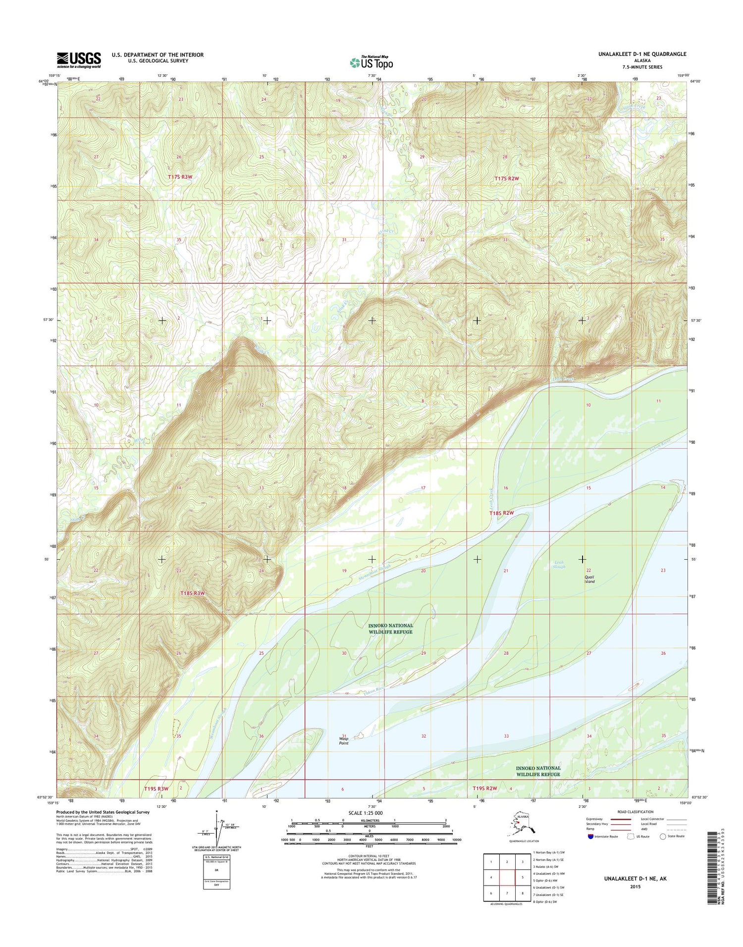 Unalakleet D-1 NE Alaska US Topo Map Image