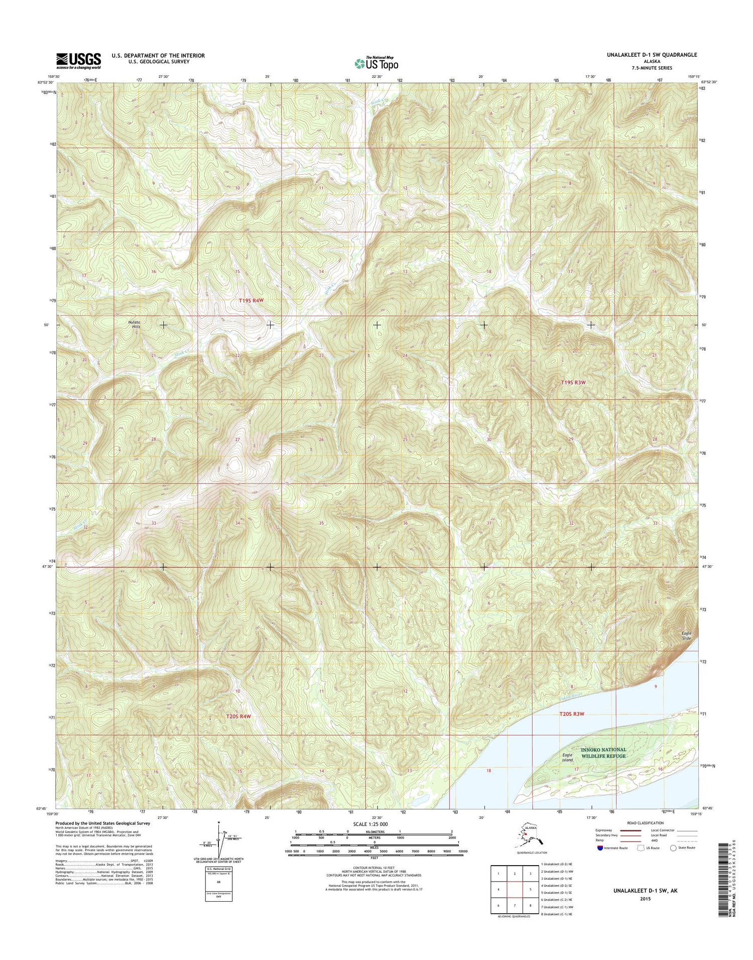 Unalakleet D-1 SW Alaska US Topo Map Image
