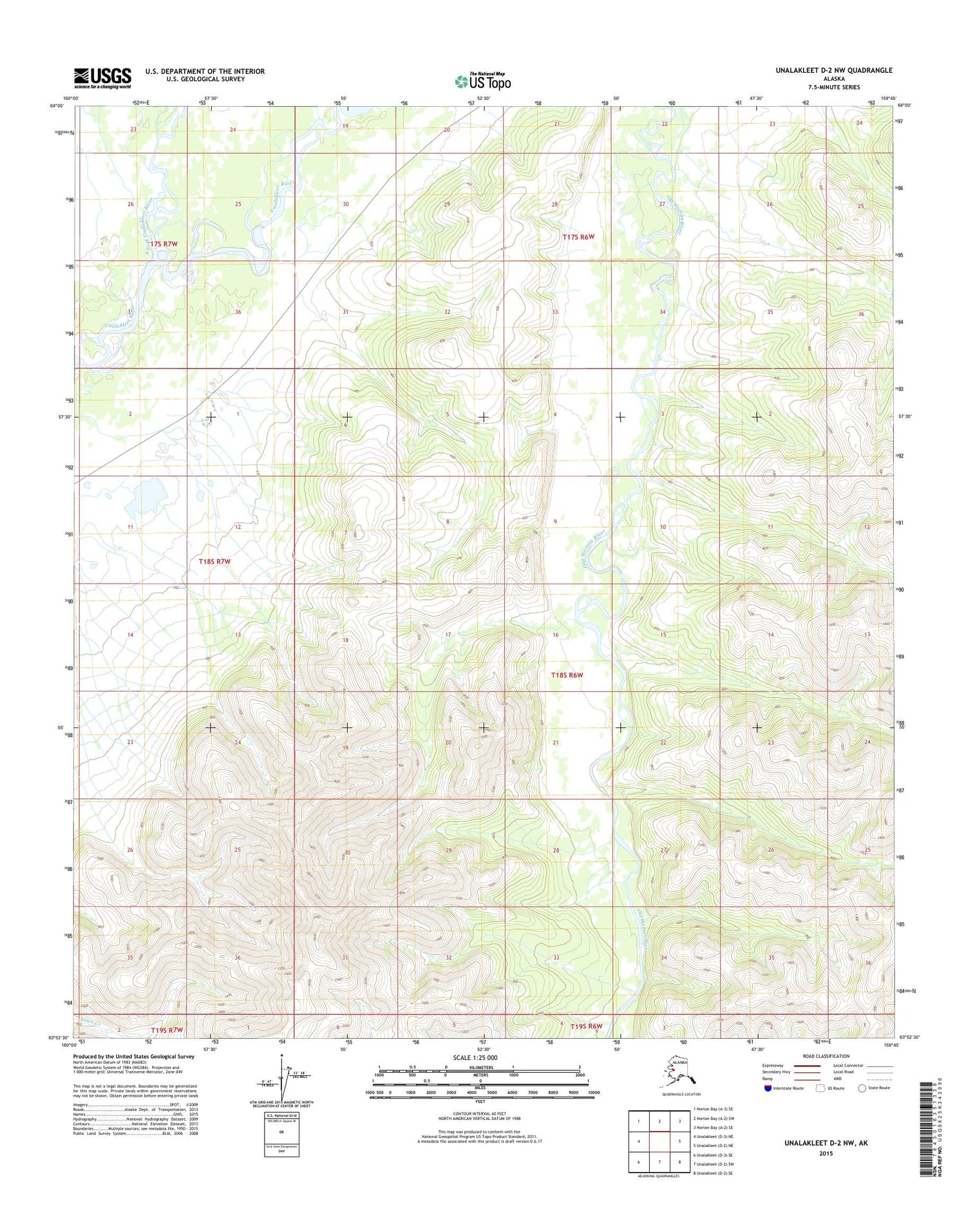 Unalakleet D-2 NW Alaska US Topo Map Image