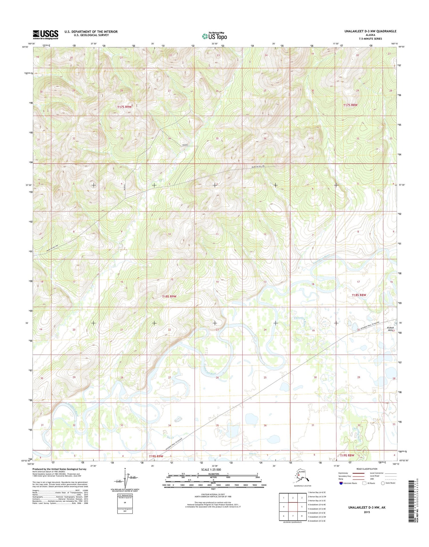 Unalakleet D-3 NW Alaska US Topo Map Image