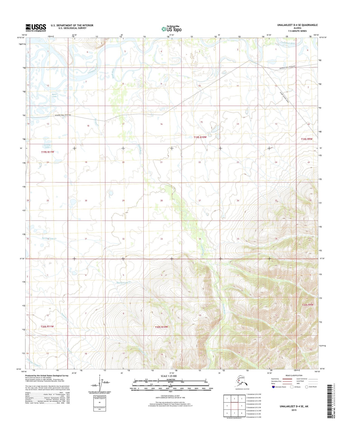 Unalakleet D-4 SE Alaska US Topo Map Image