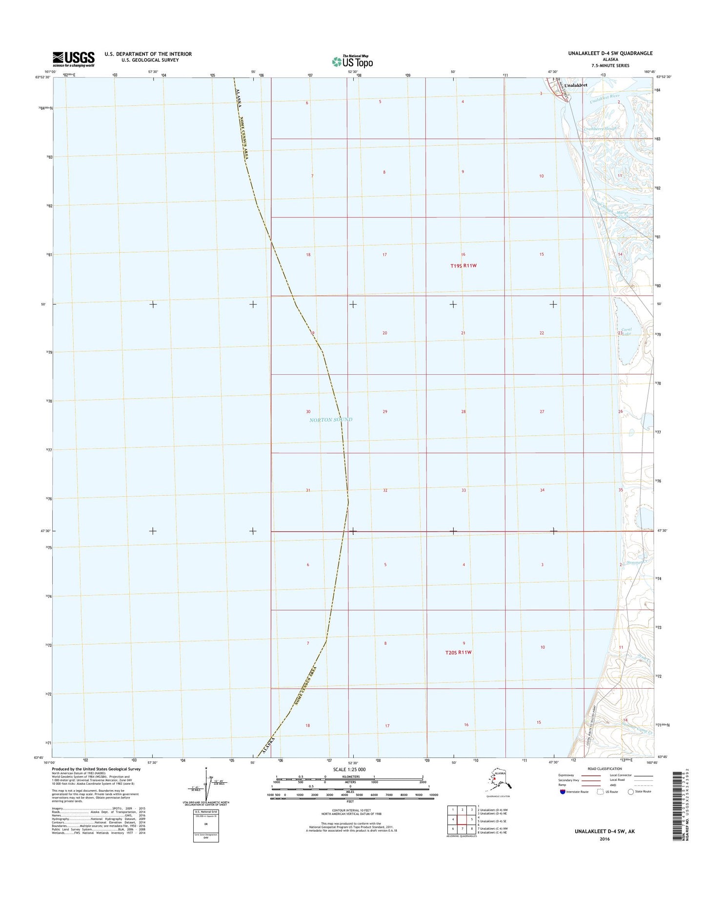 Unalakleet D-4 SW Alaska US Topo Map Image