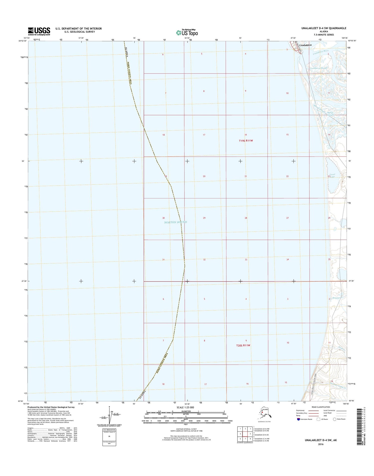 Unalakleet D-4 SW Alaska US Topo Map Image