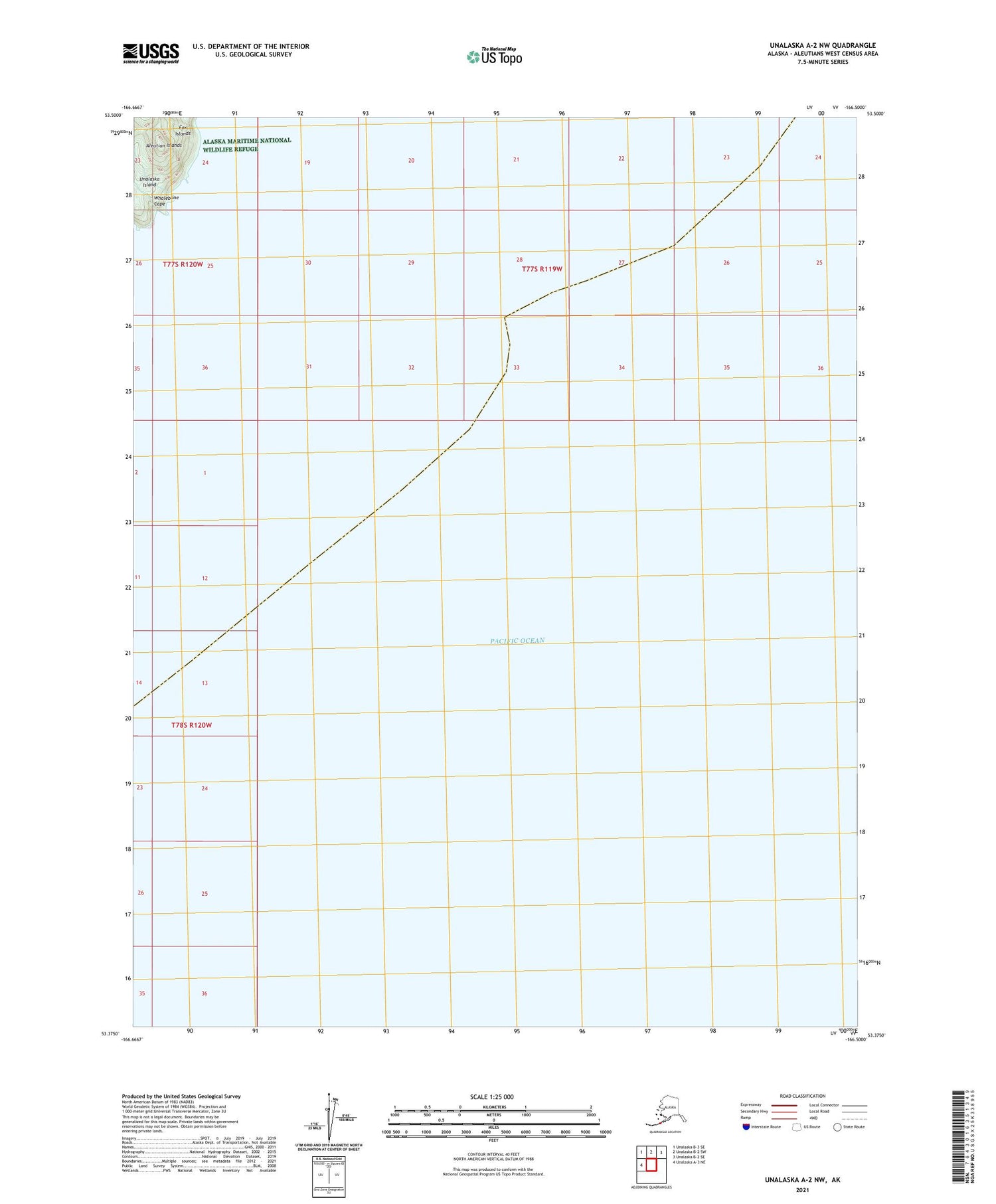 Unalaska A-2 NW Alaska US Topo Map Image