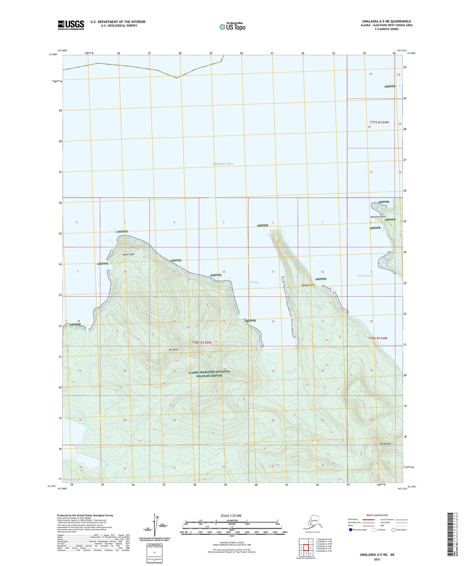Unalaska A-5 NE Alaska US Topo Map Image