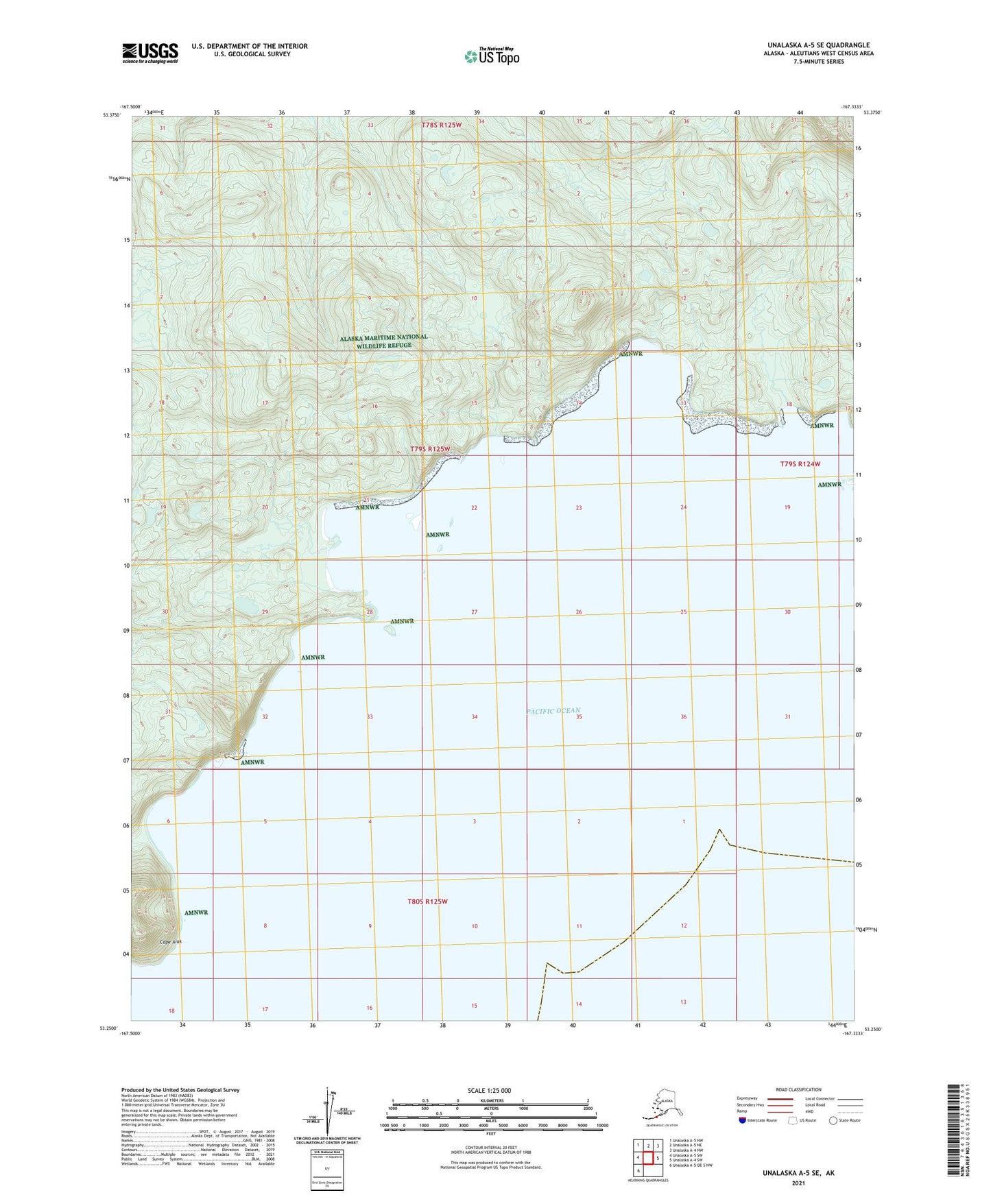 Unalaska A-5 SE Alaska US Topo Map Image