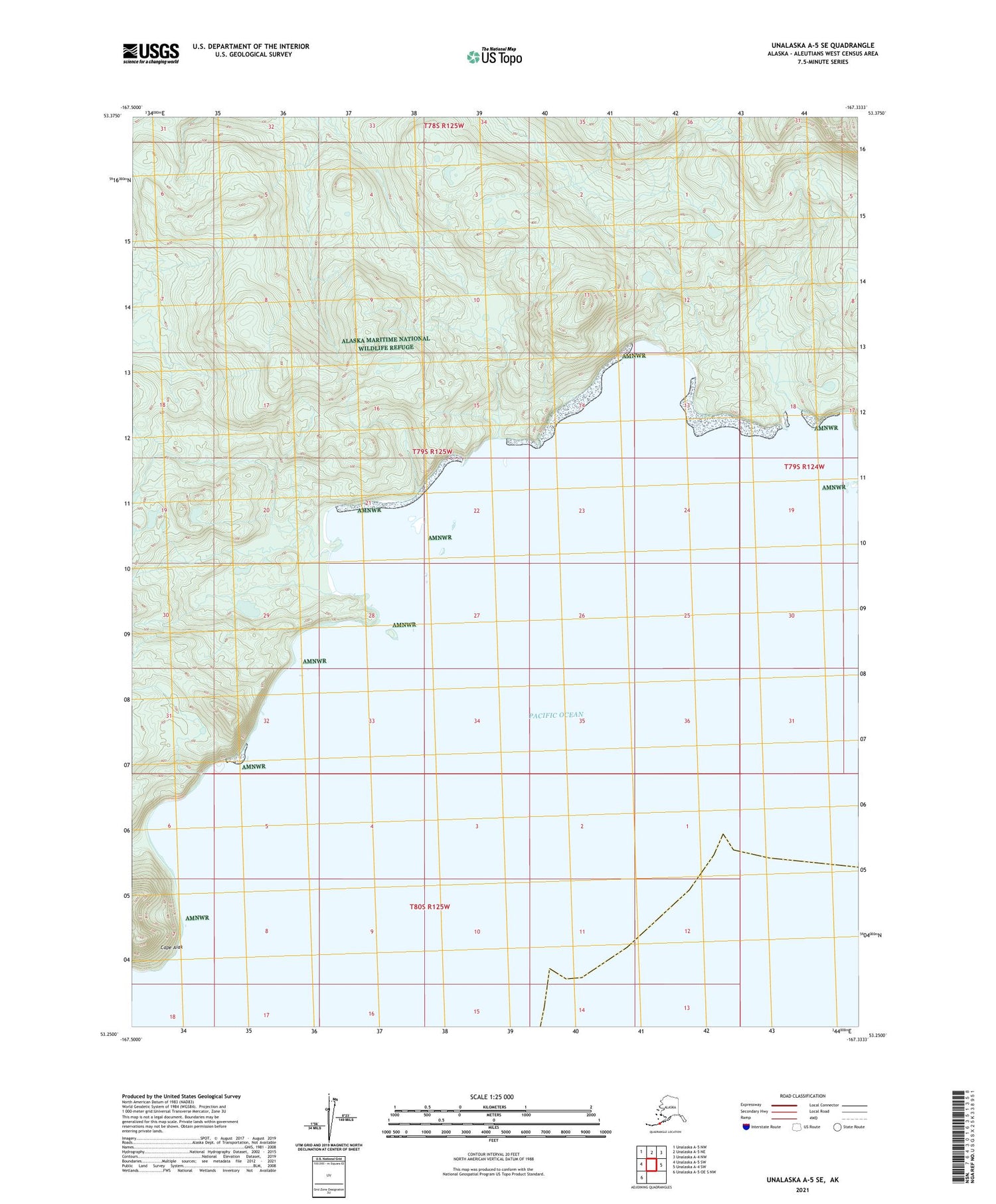 Unalaska A-5 SE Alaska US Topo Map Image