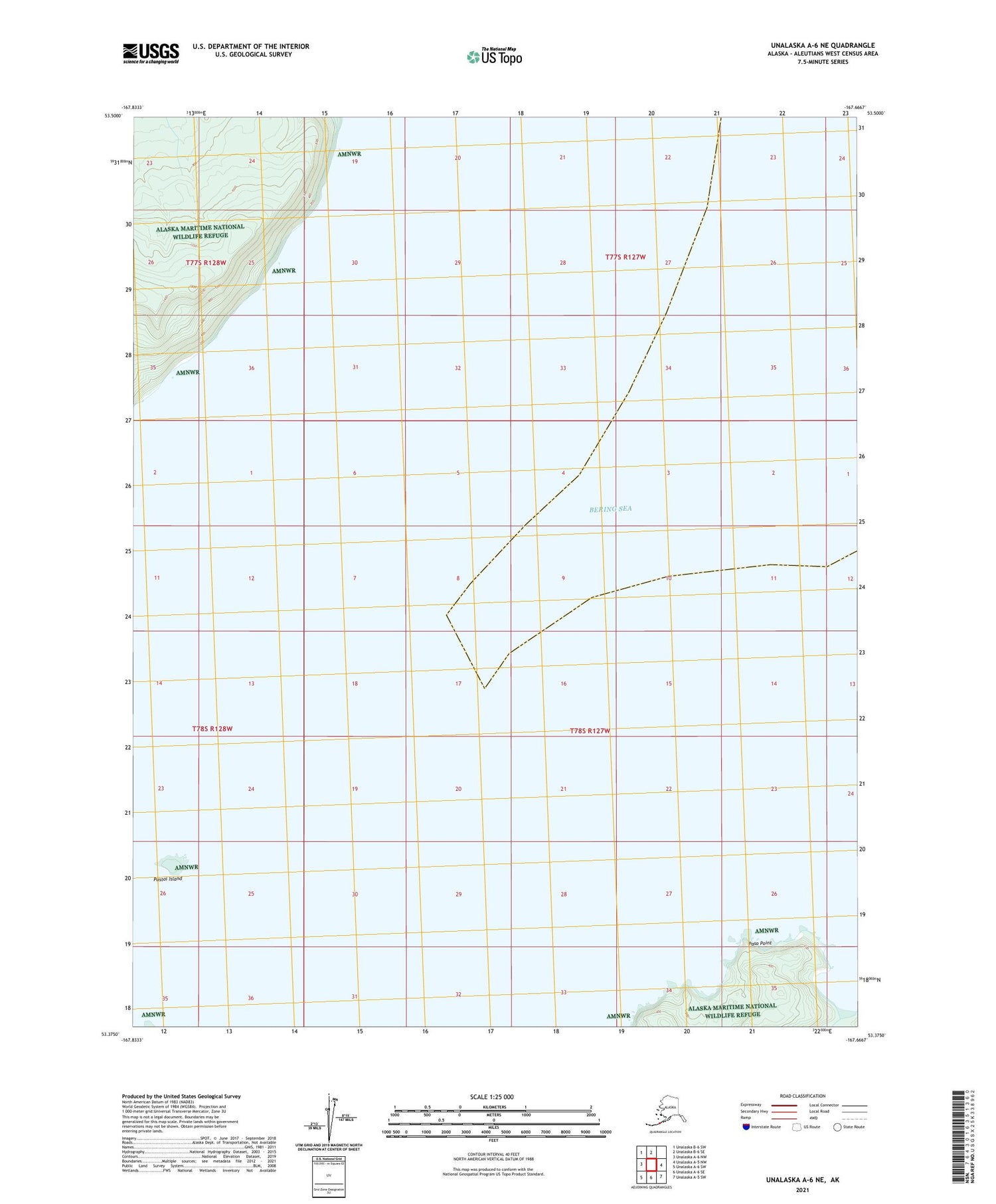 Unalaska A-6 NE Alaska US Topo Map Image