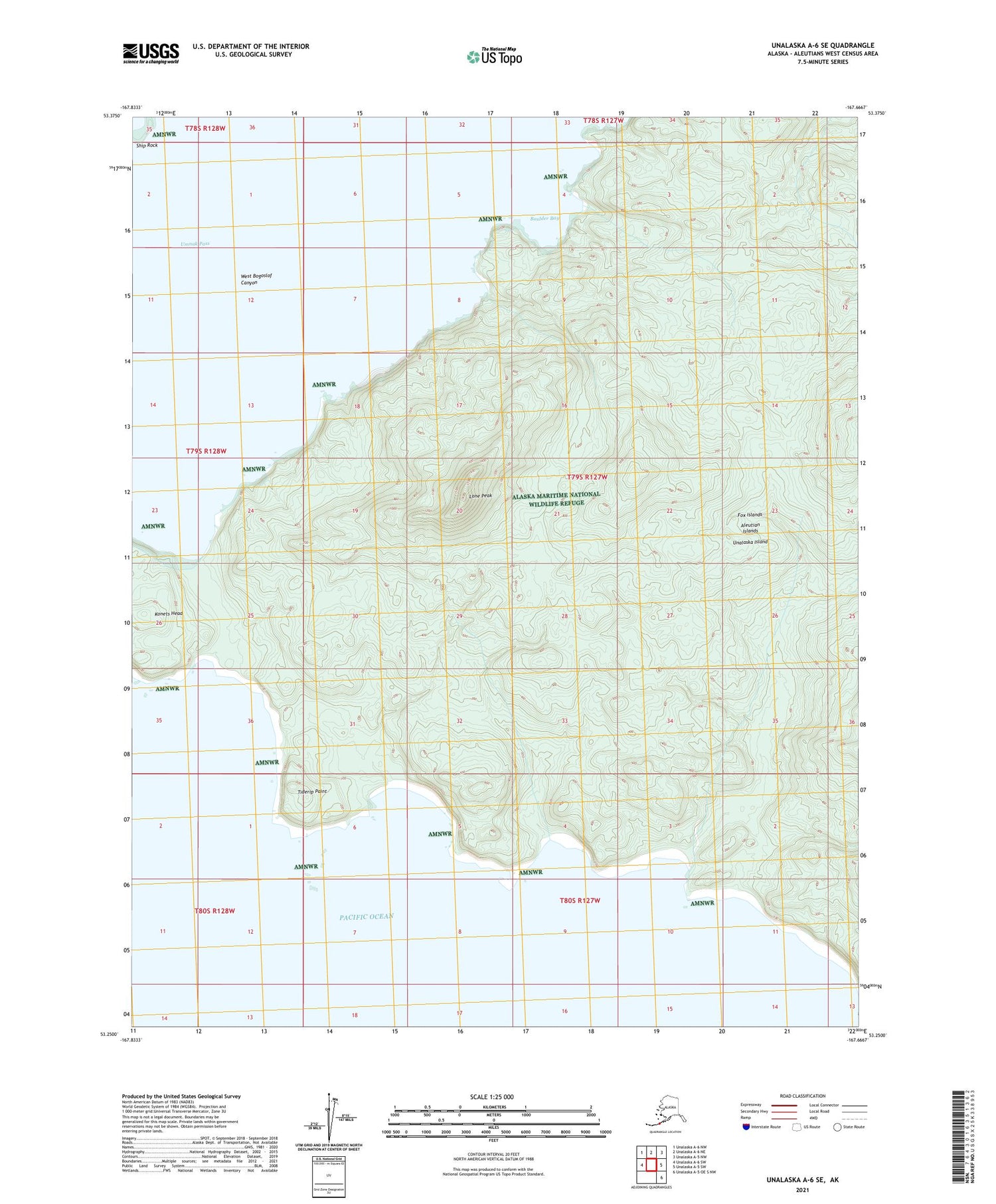 Unalaska A-6 SE Alaska US Topo Map Image