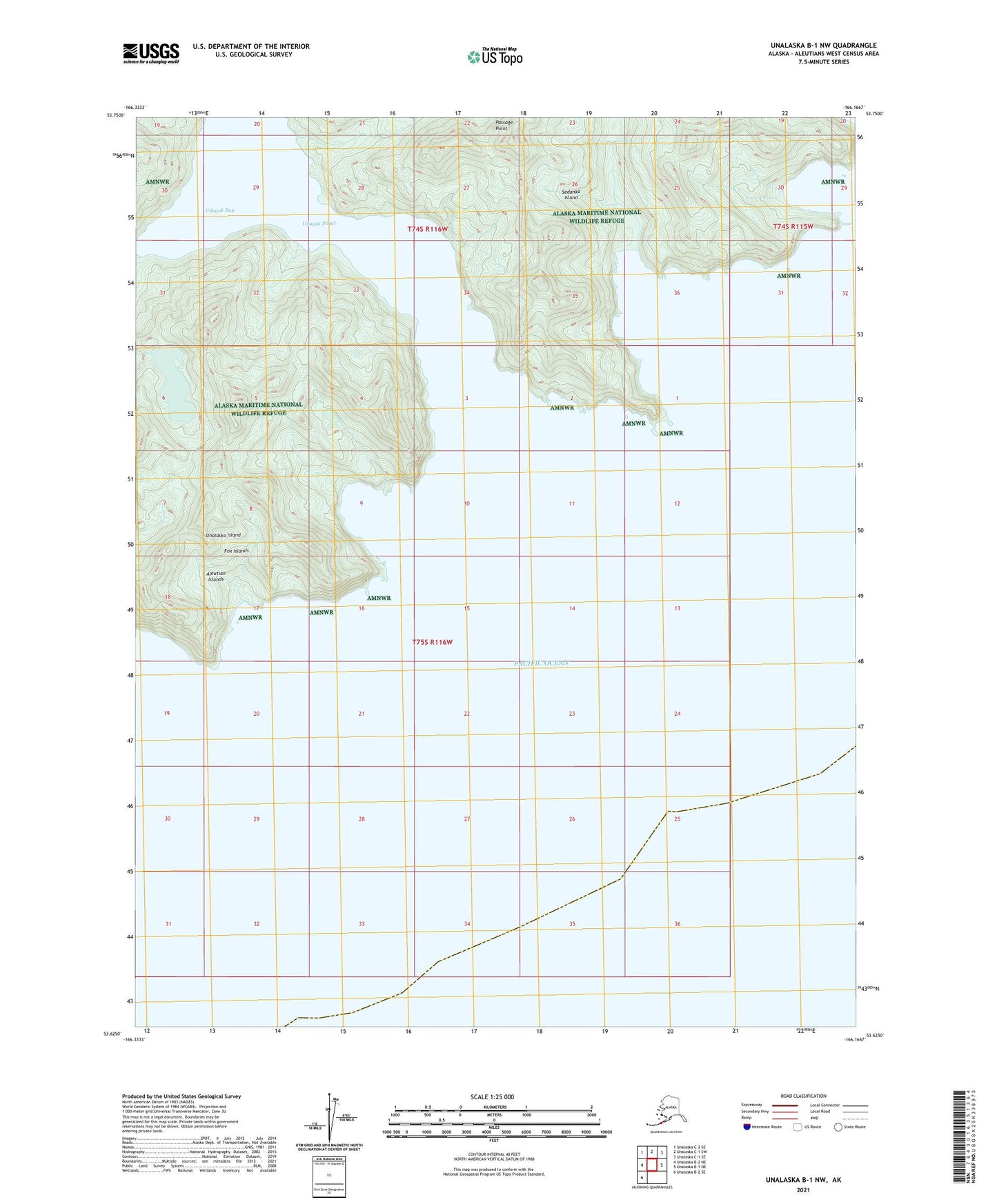 Unalaska B-1 NW Alaska US Topo Map Image