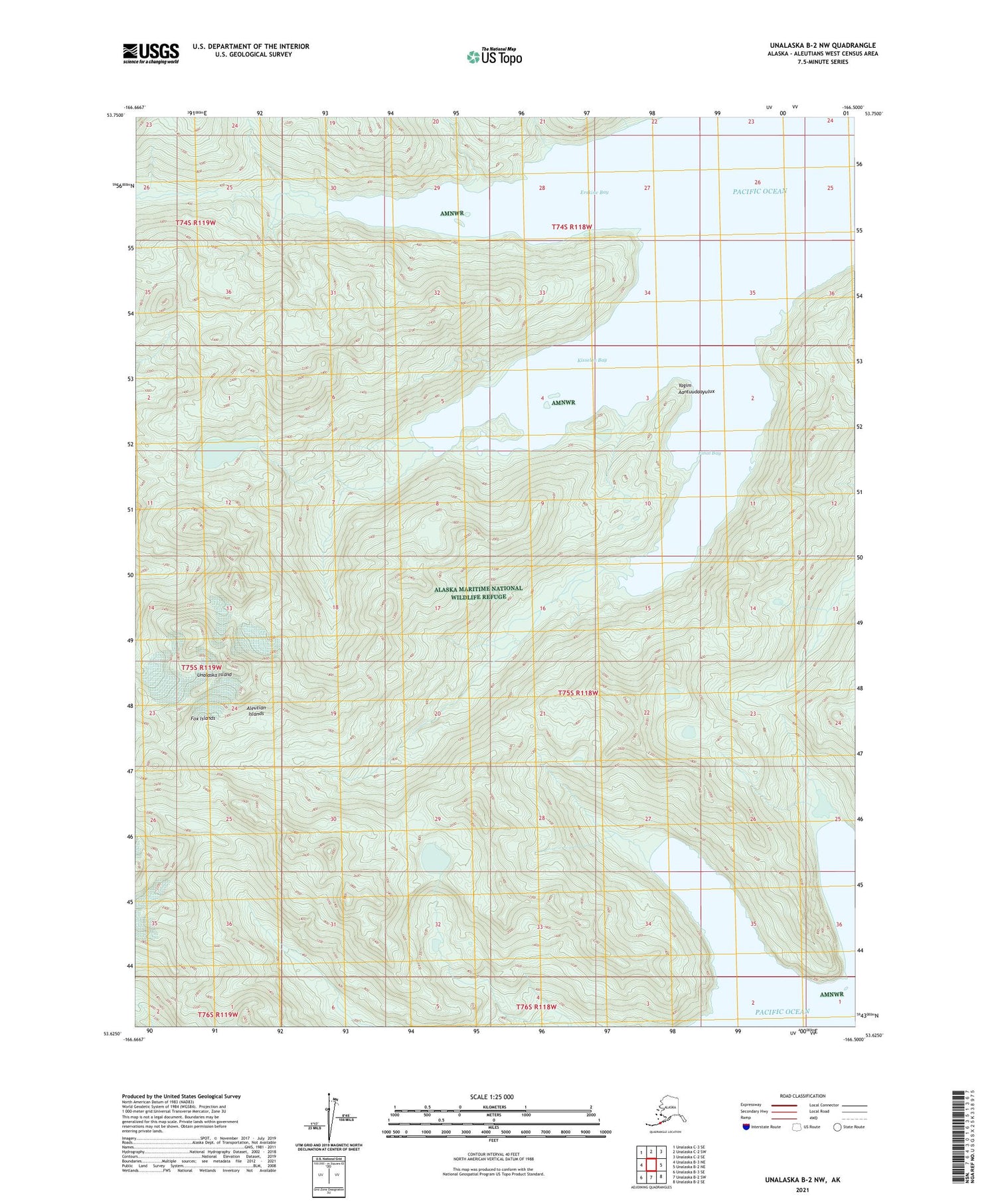 Unalaska B-2 NW Alaska US Topo Map Image