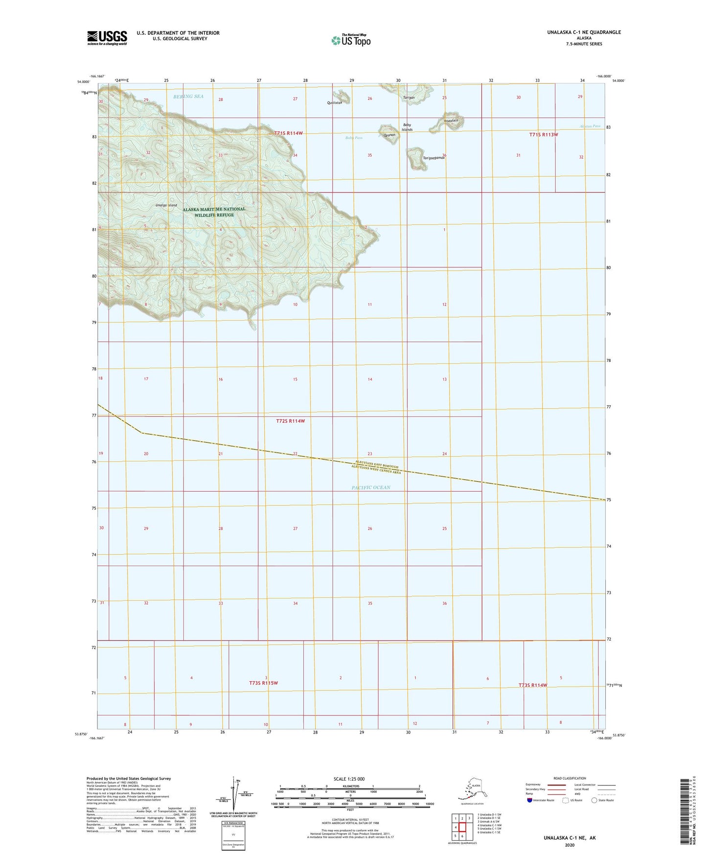 Unalaska C-1 NE Alaska US Topo Map Image