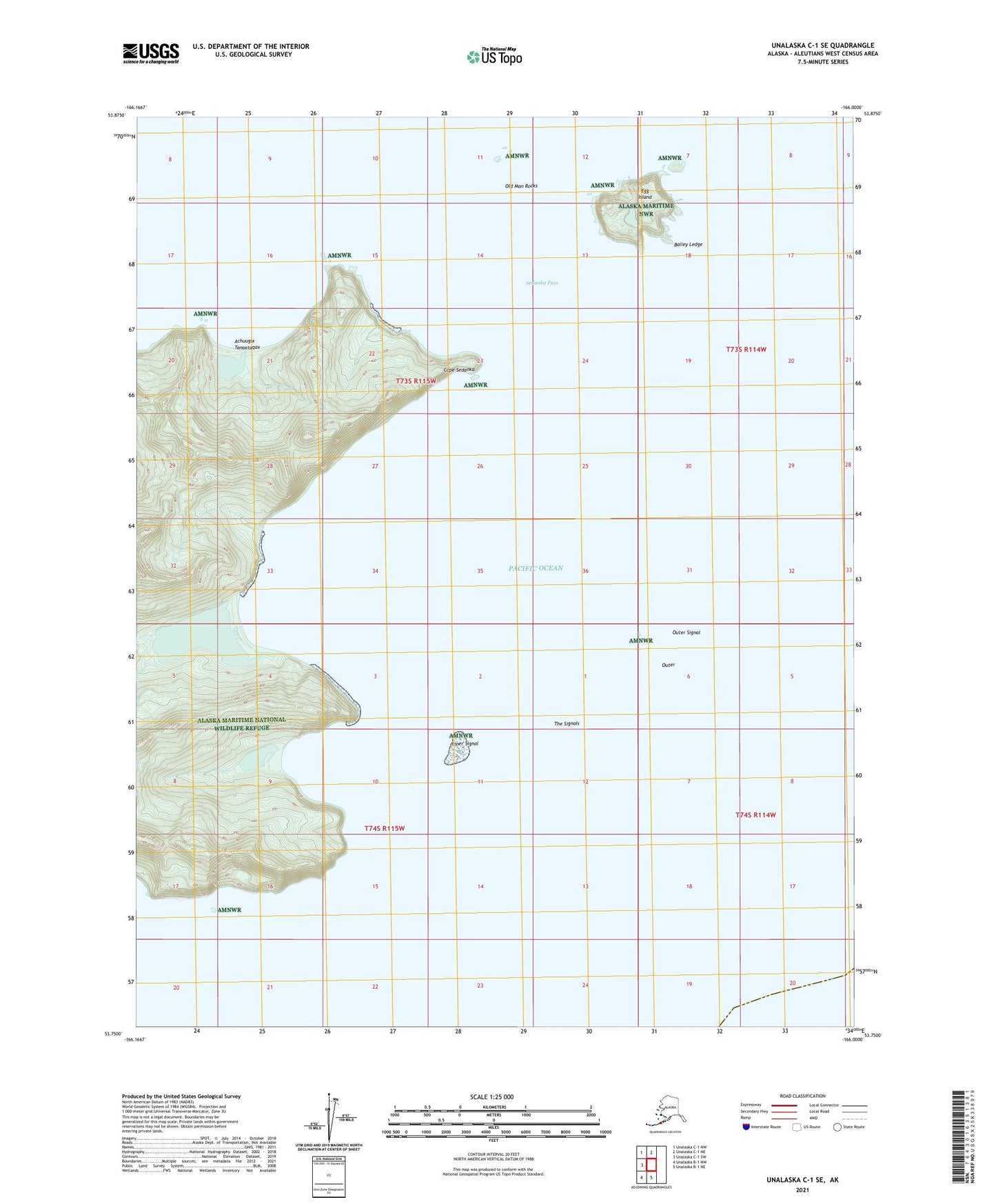Unalaska C-1 SE Alaska US Topo Map Image