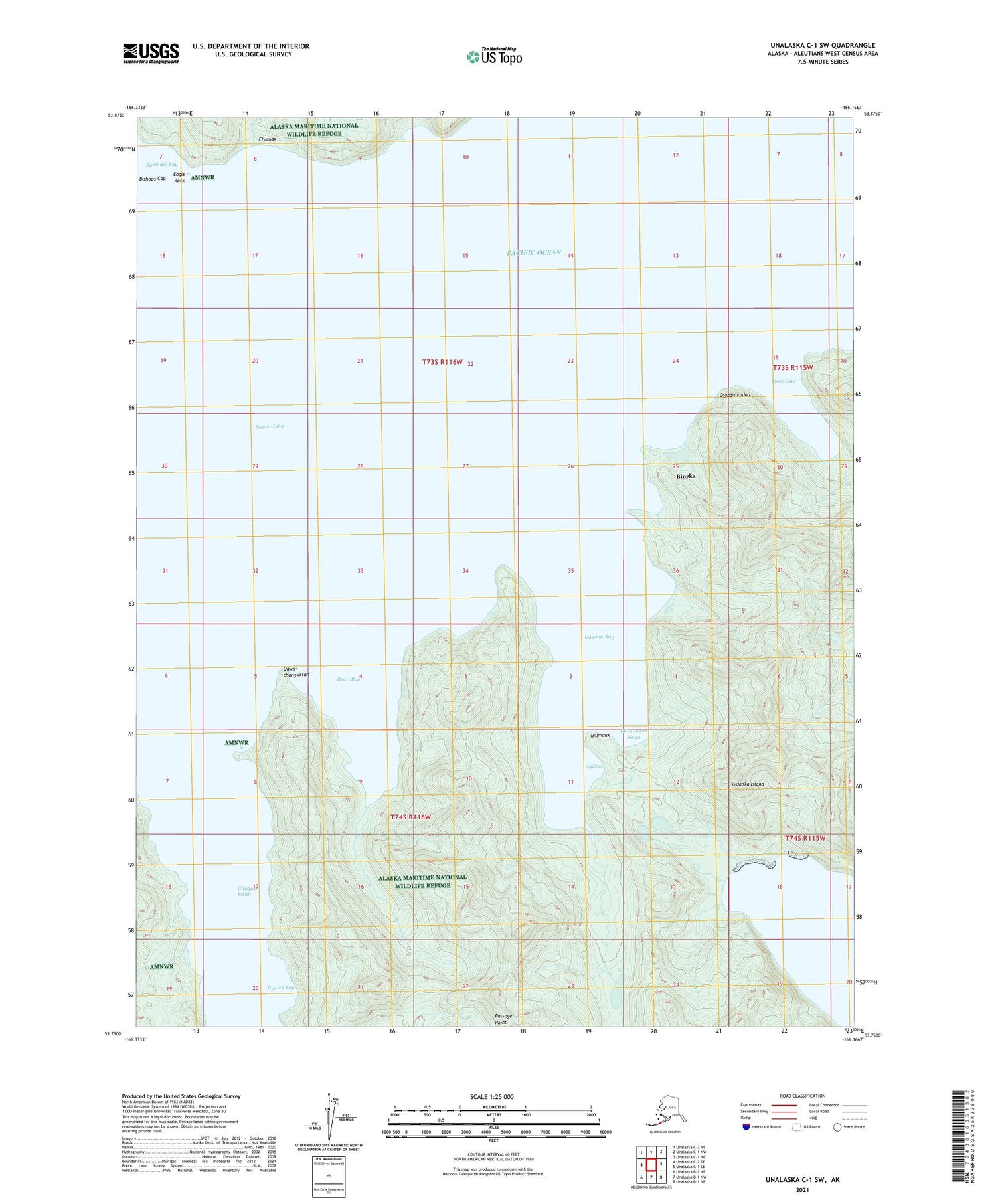 Unalaska C-1 SW Alaska US Topo Map Image