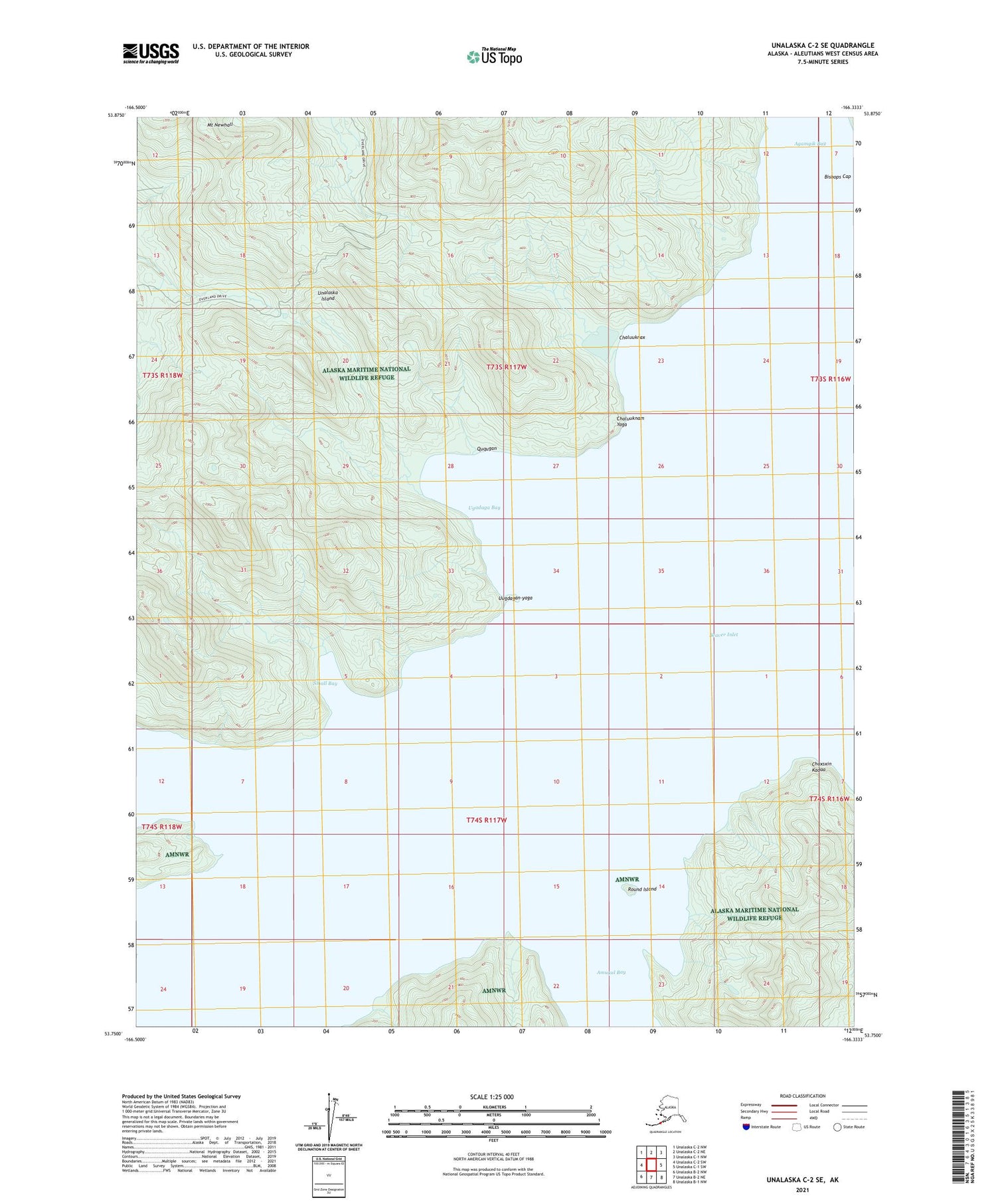 Unalaska C-2 SE Alaska US Topo Map Image