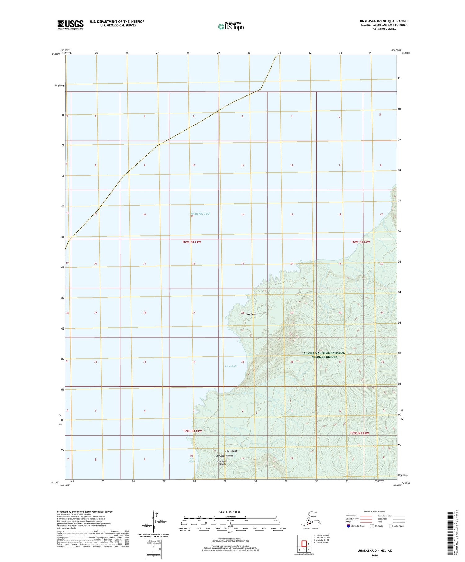 Unalaska D-1 NE Alaska US Topo Map Image