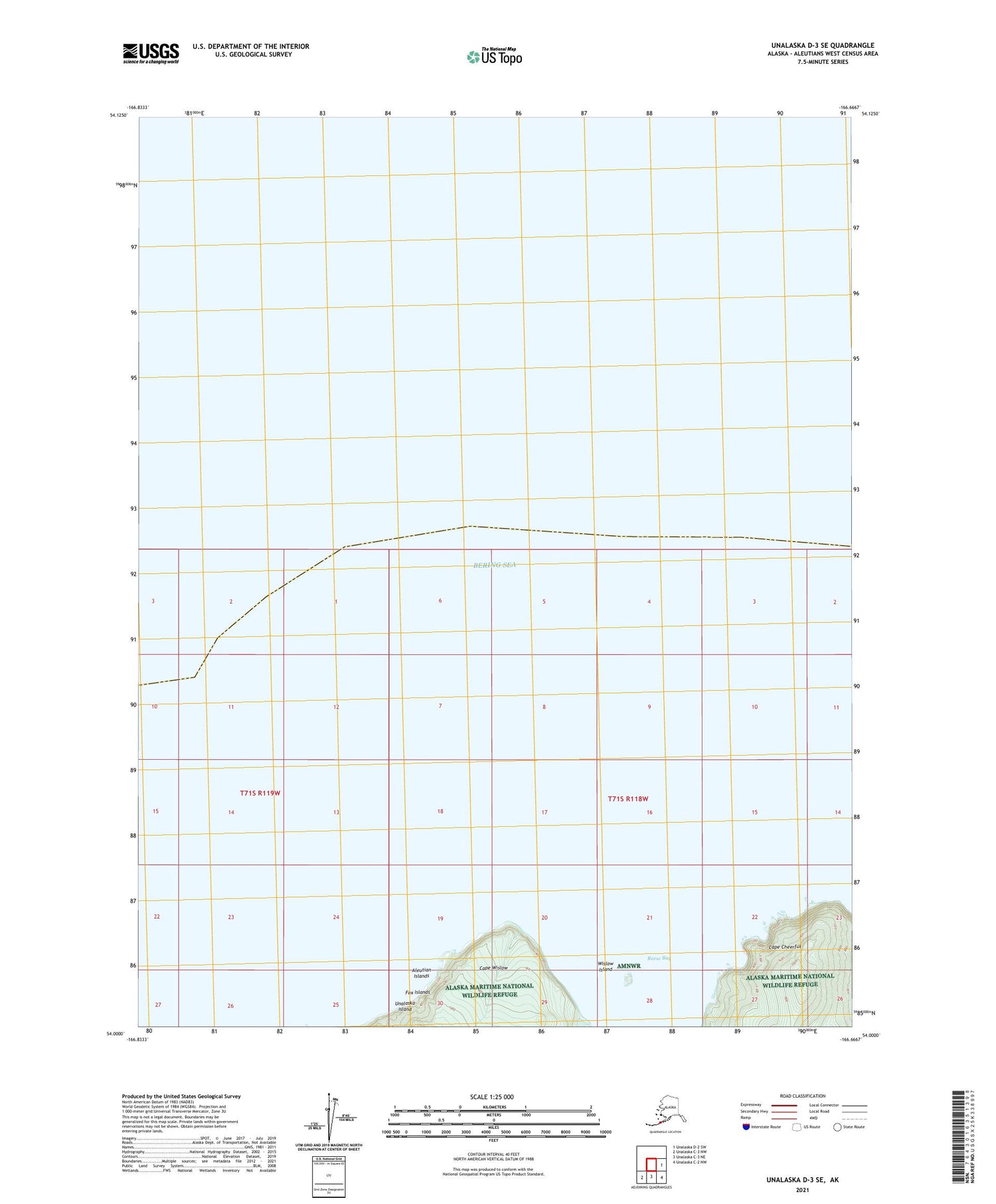 Unalaska D-3 SE Alaska US Topo Map Image