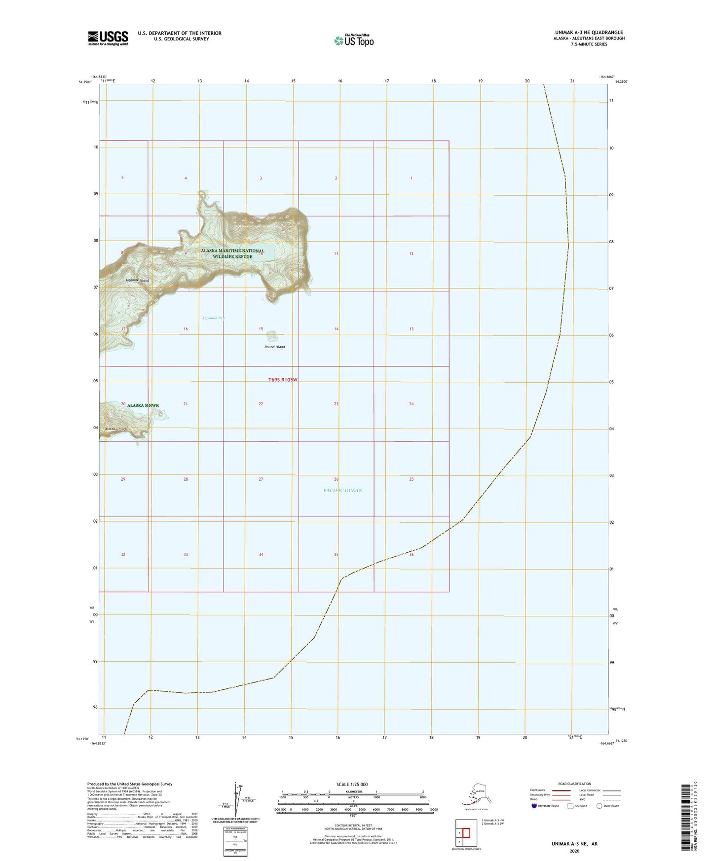 Unimak A-3 NE Alaska US Topo Map Image