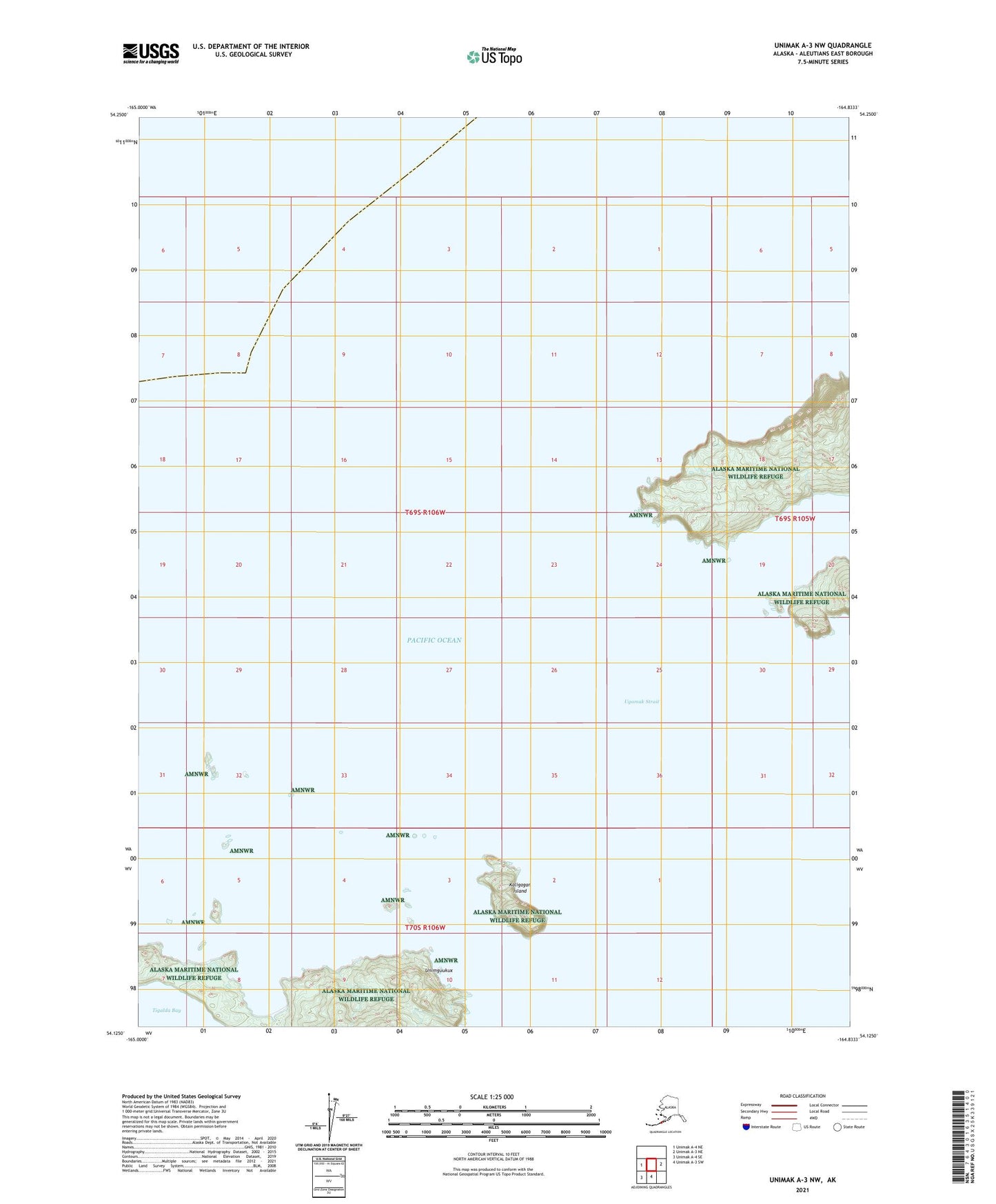 Unimak A-3 NW Alaska US Topo Map Image