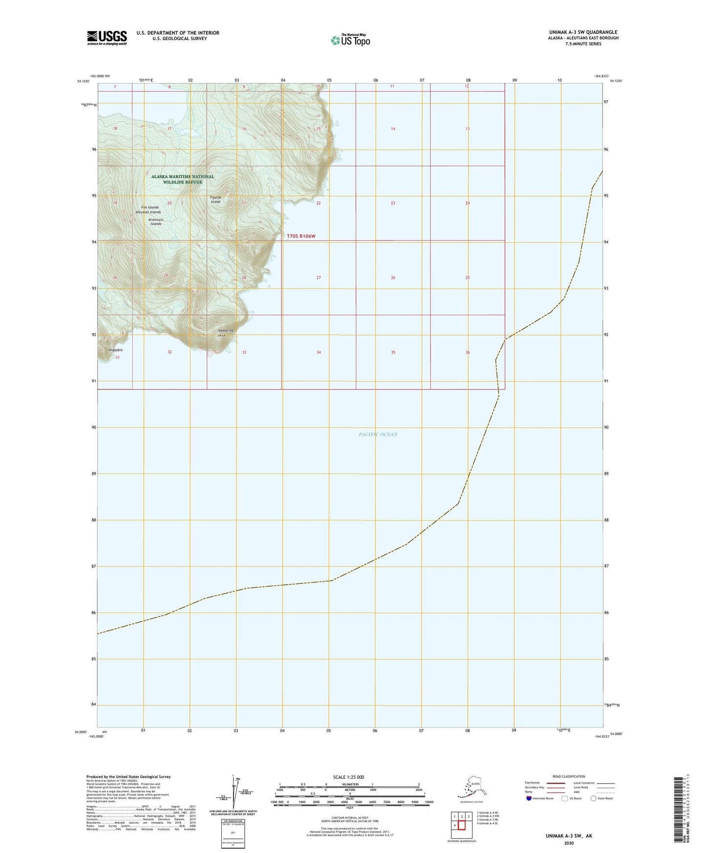 Unimak A-3 SW Alaska US Topo Map Image