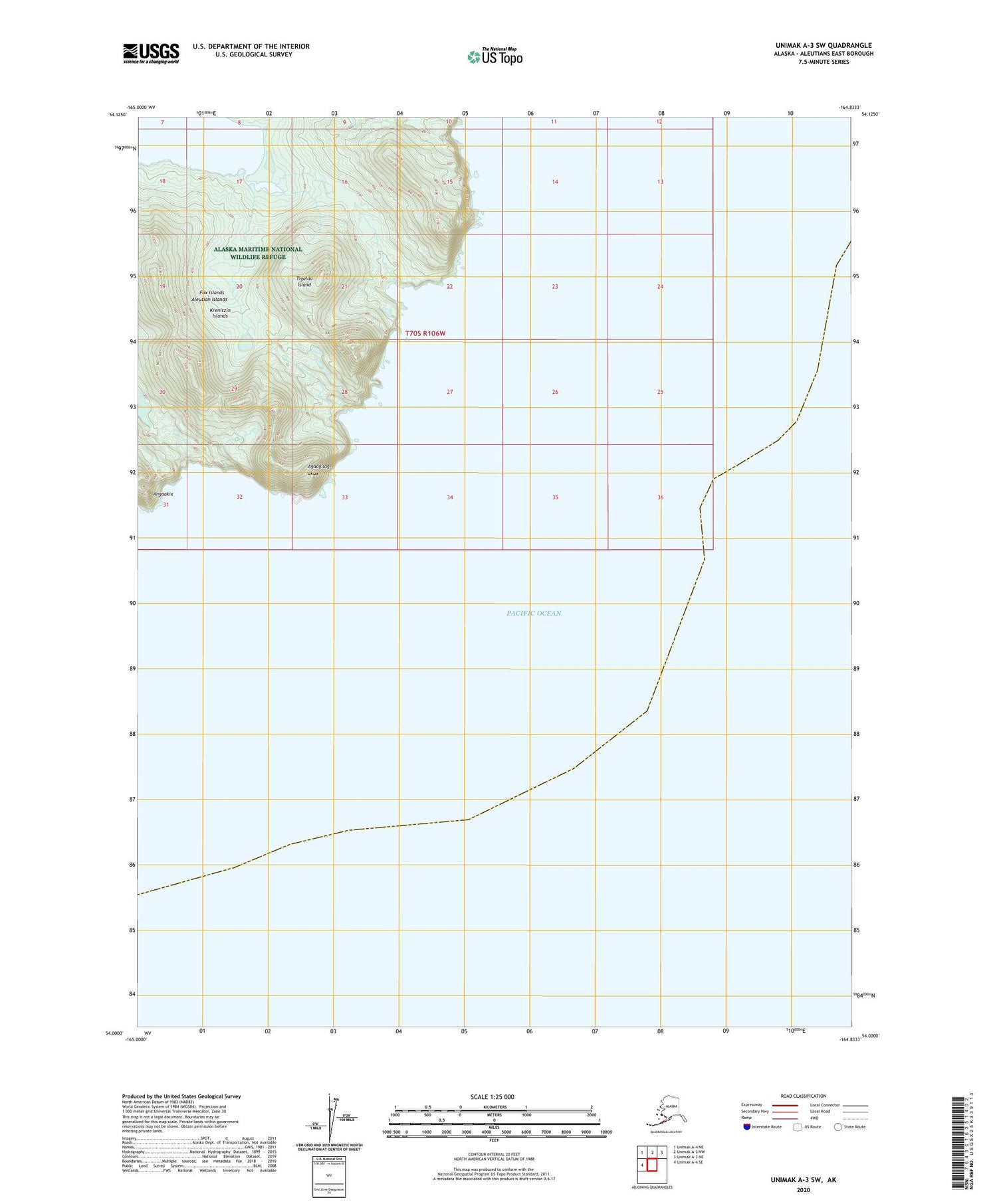 Unimak A-3 SW Alaska US Topo Map Image