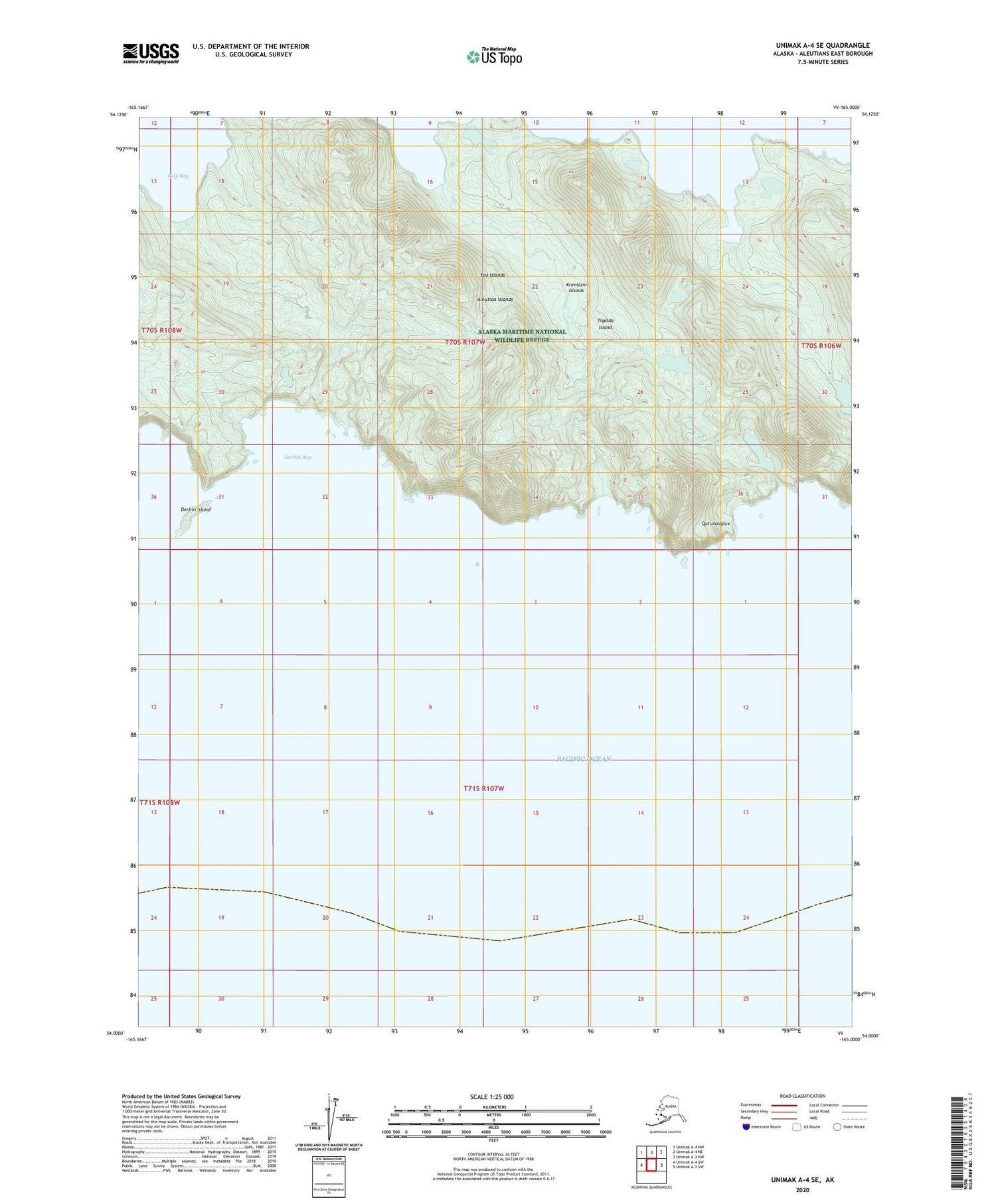 Unimak A-4 SE Alaska US Topo Map Image