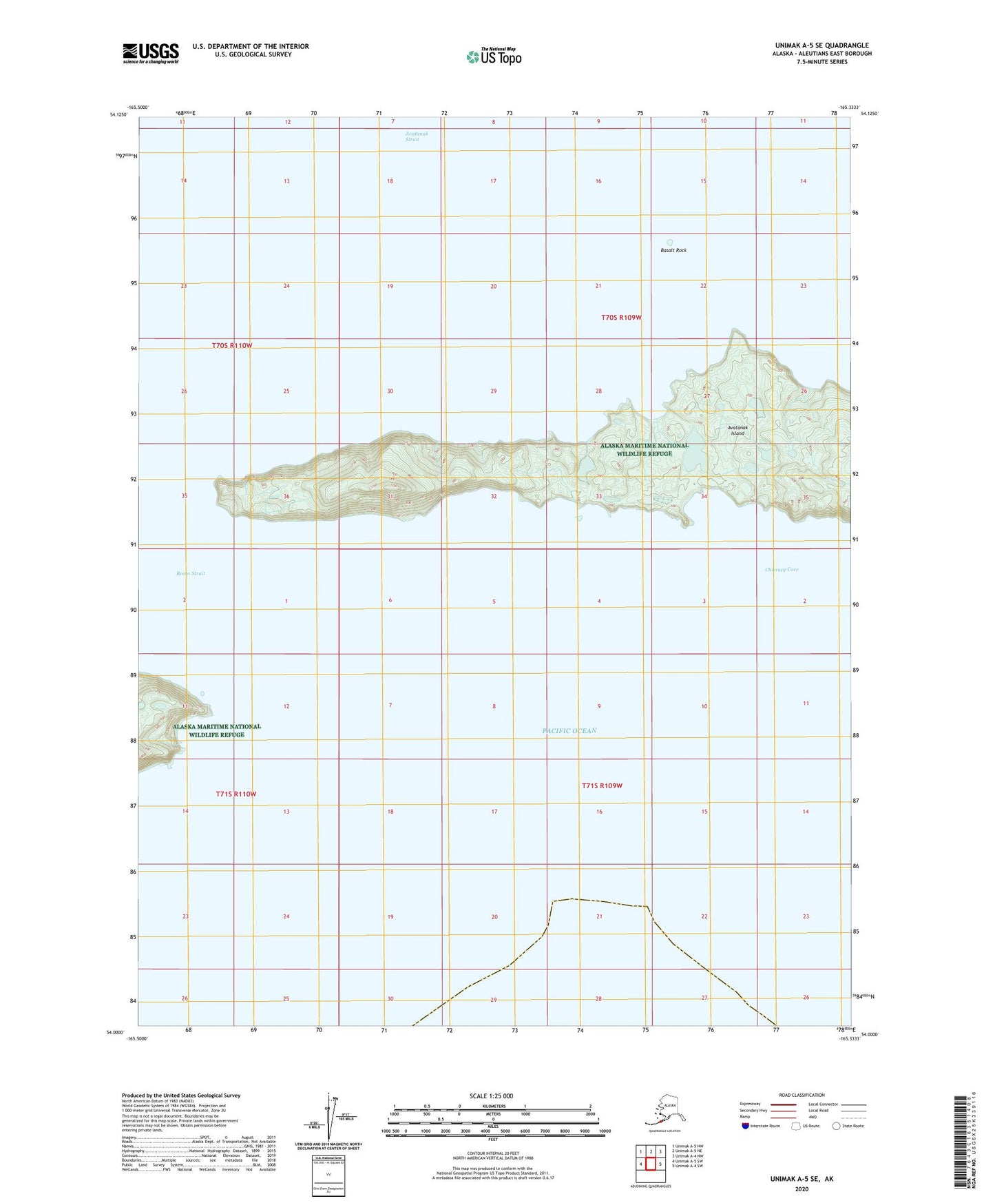 Unimak A-5 SE Alaska US Topo Map Image