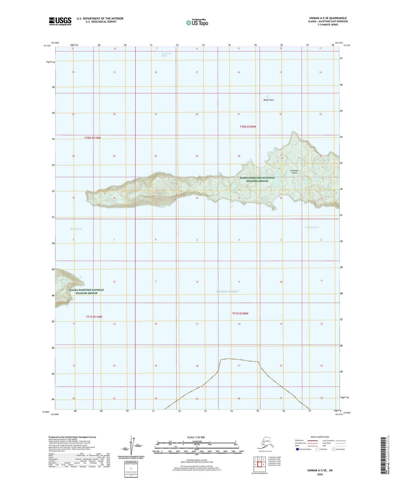 Unimak A-5 SE Alaska US Topo Map Image