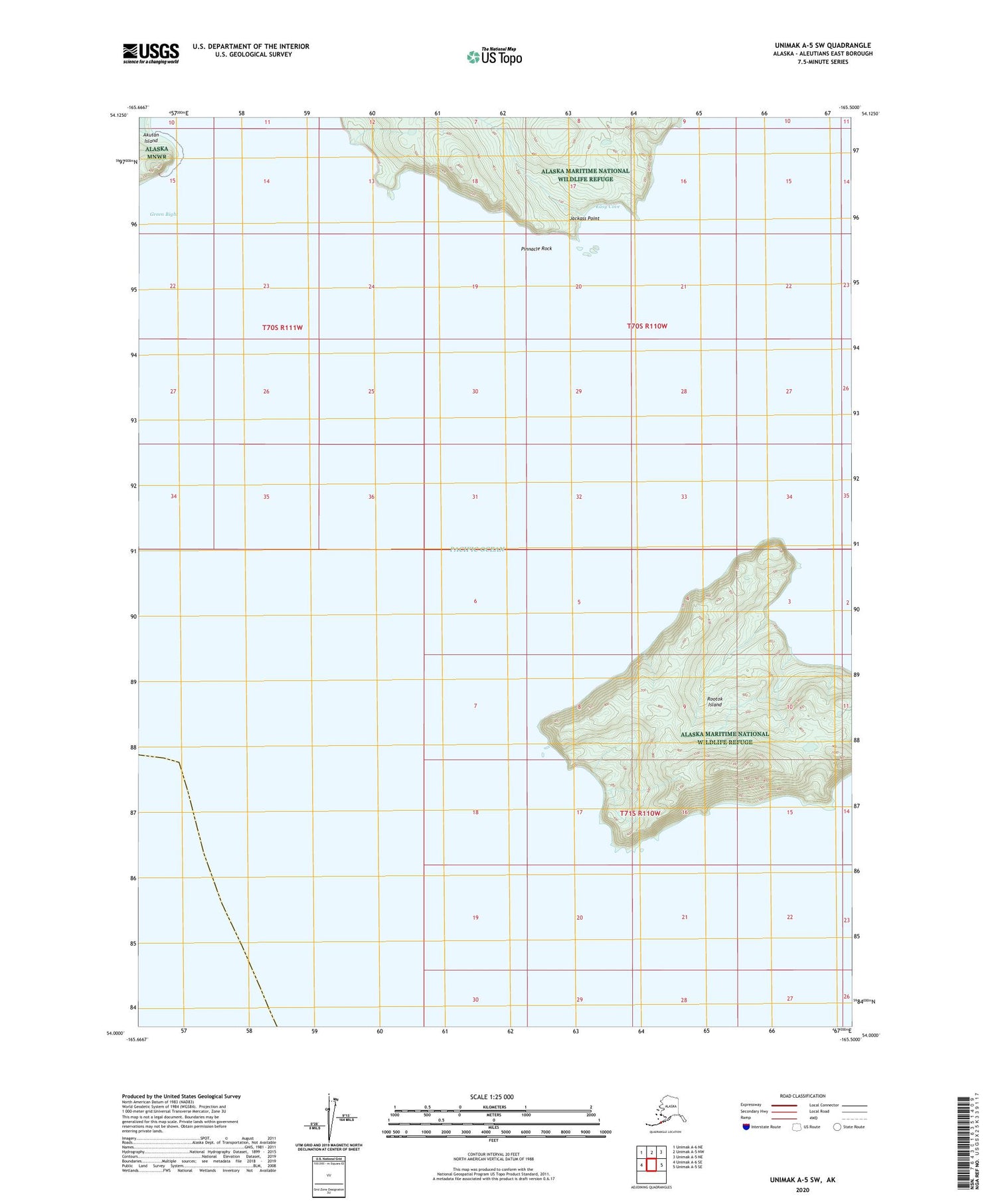 Unimak A-5 SW Alaska US Topo Map Image