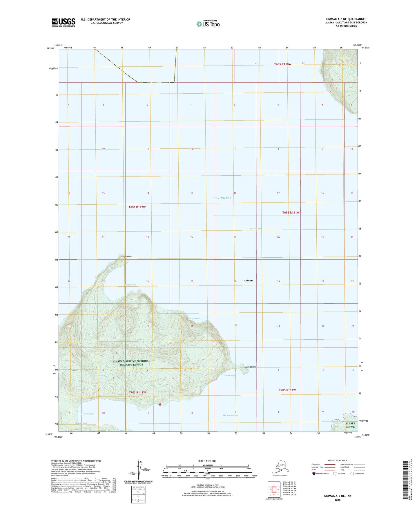 Unimak A-6 NE Alaska US Topo Map Image