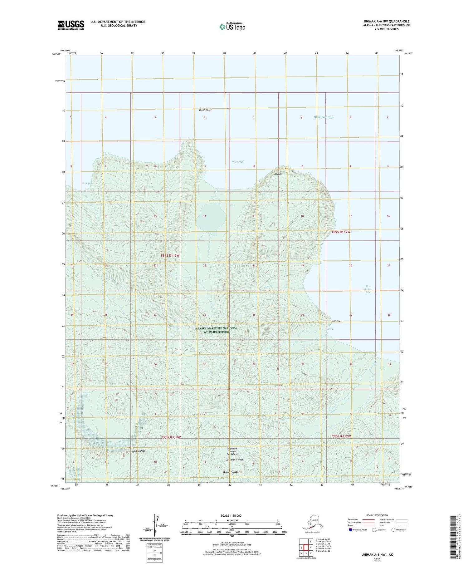 Unimak A-6 NW Alaska US Topo Map Image