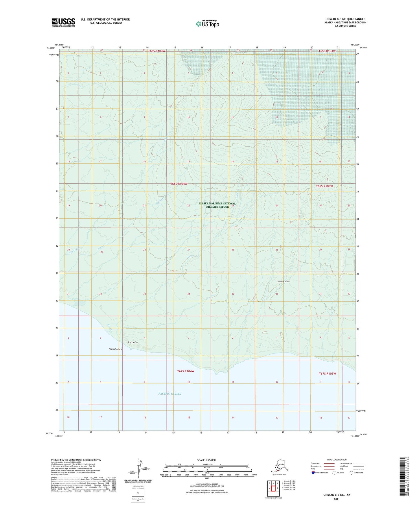 Unimak B-3 NE Alaska US Topo Map Image