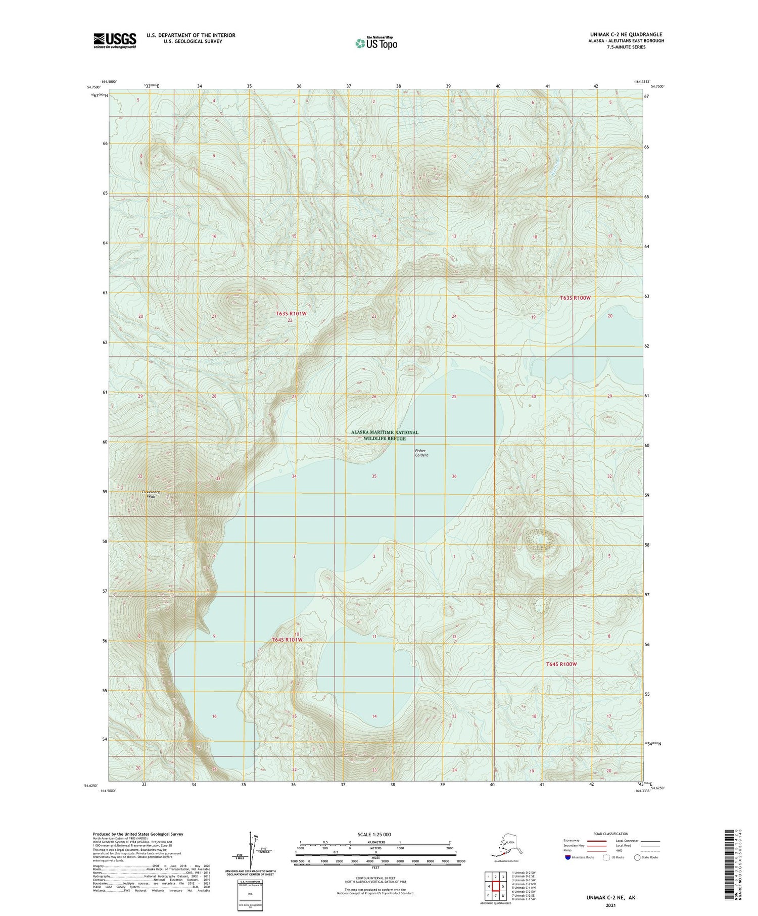 Unimak C-2 NE Alaska US Topo Map Image