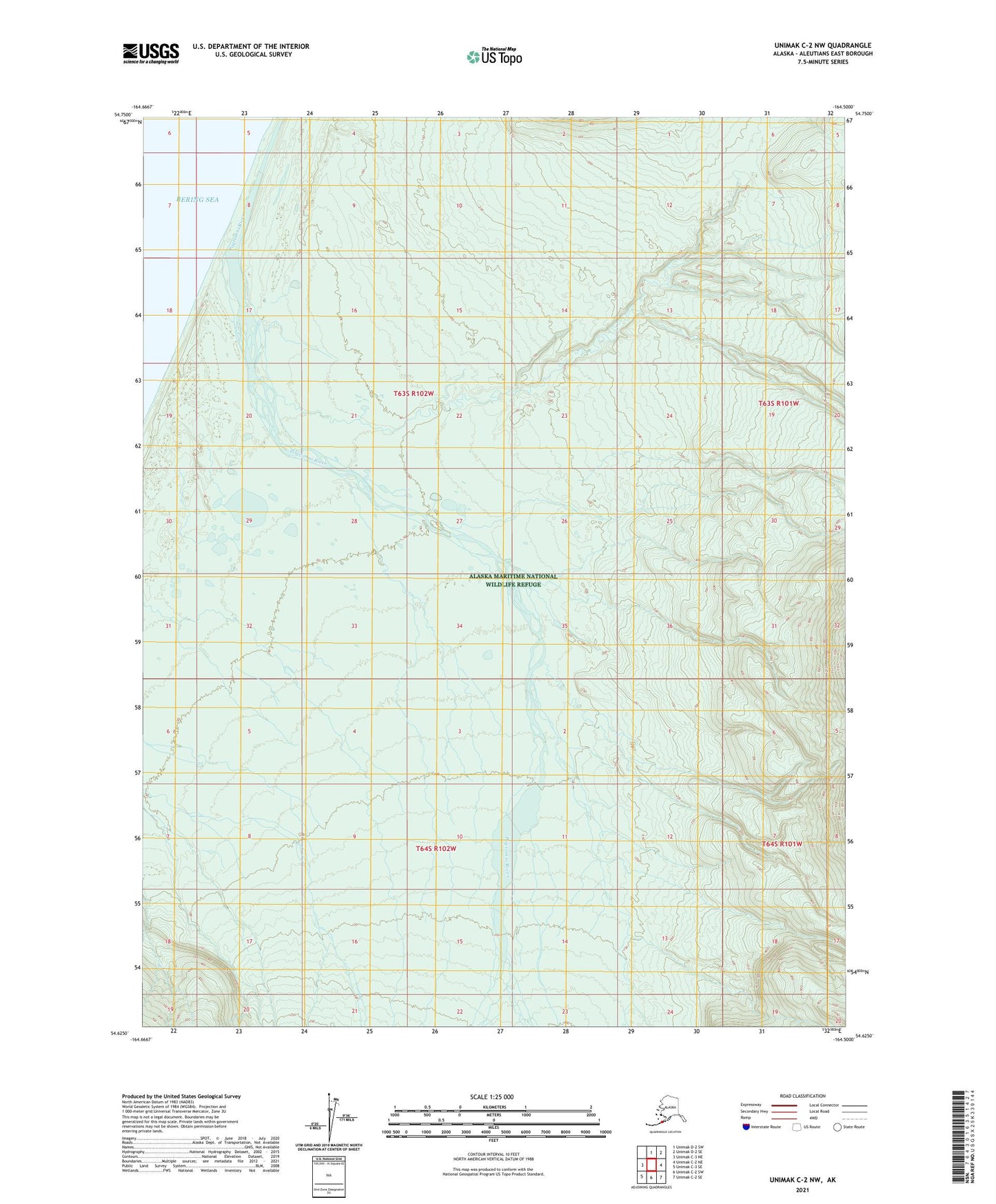 Unimak C-2 NW Alaska US Topo Map Image