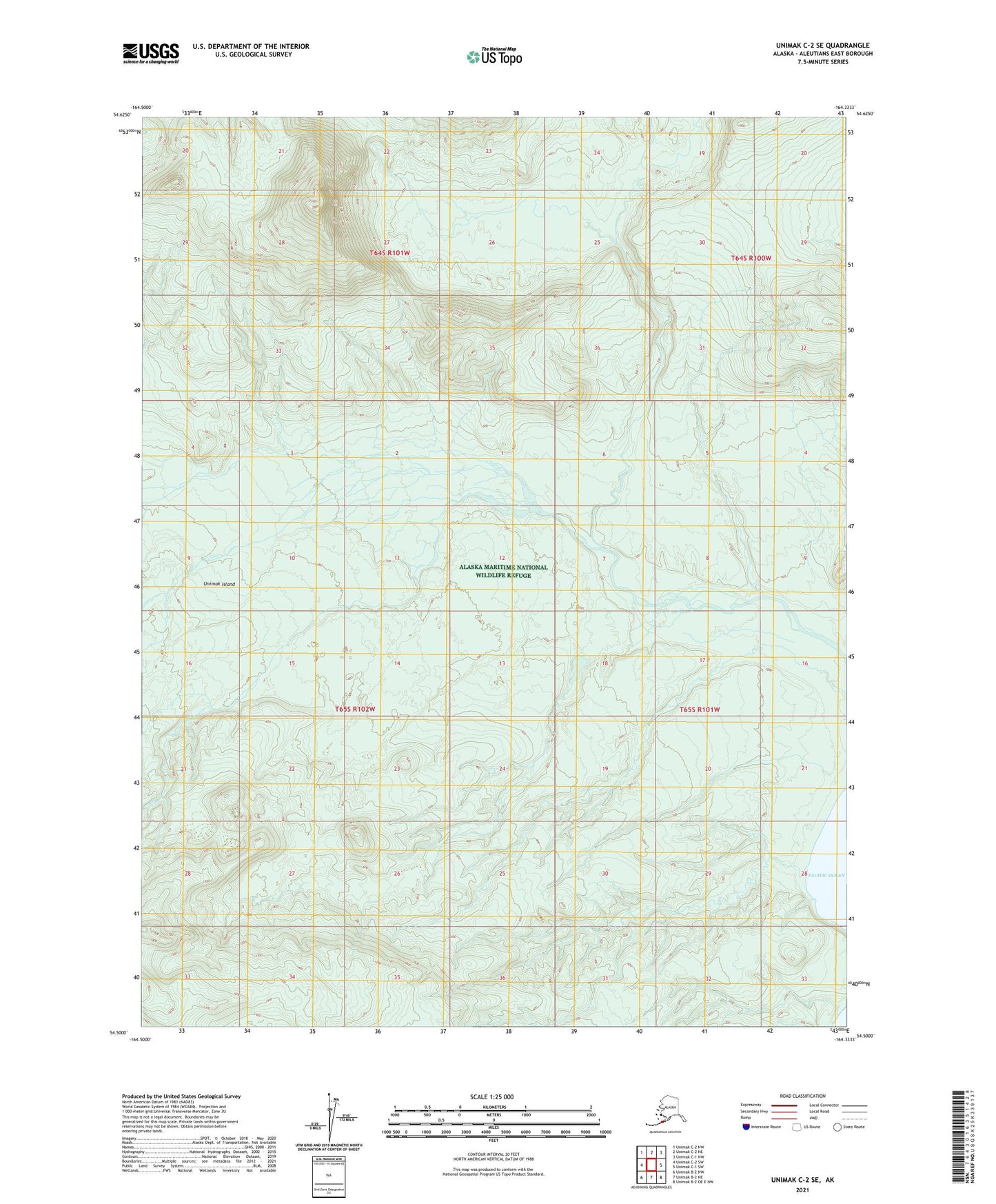 Unimak C-2 SE Alaska US Topo Map Image