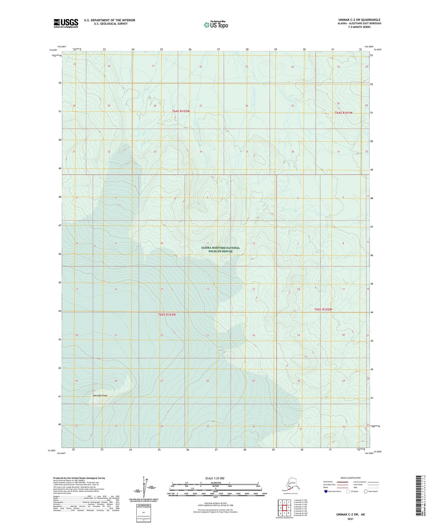 Unimak C-2 SW Alaska US Topo Map Image