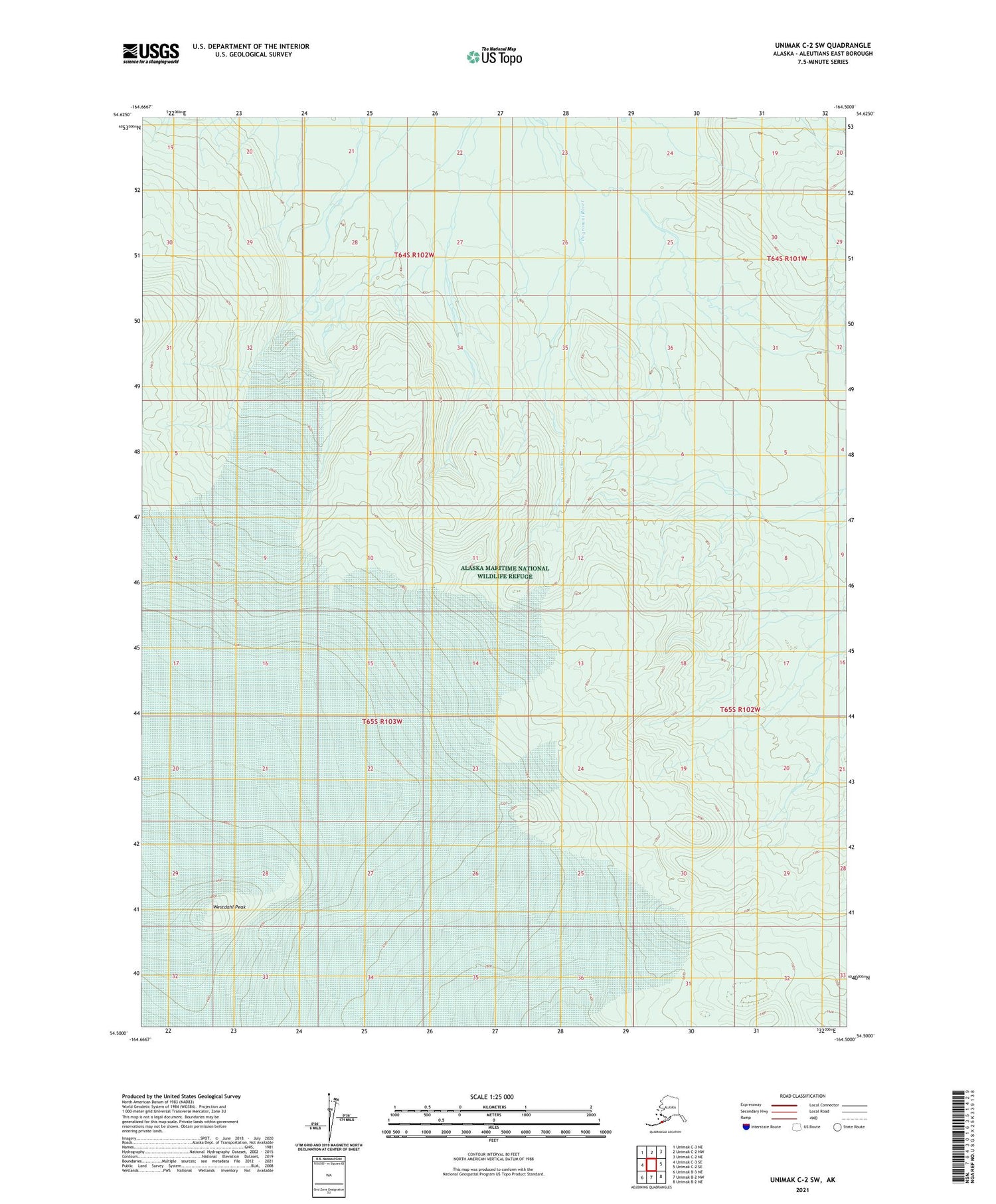 Unimak C-2 SW Alaska US Topo Map Image