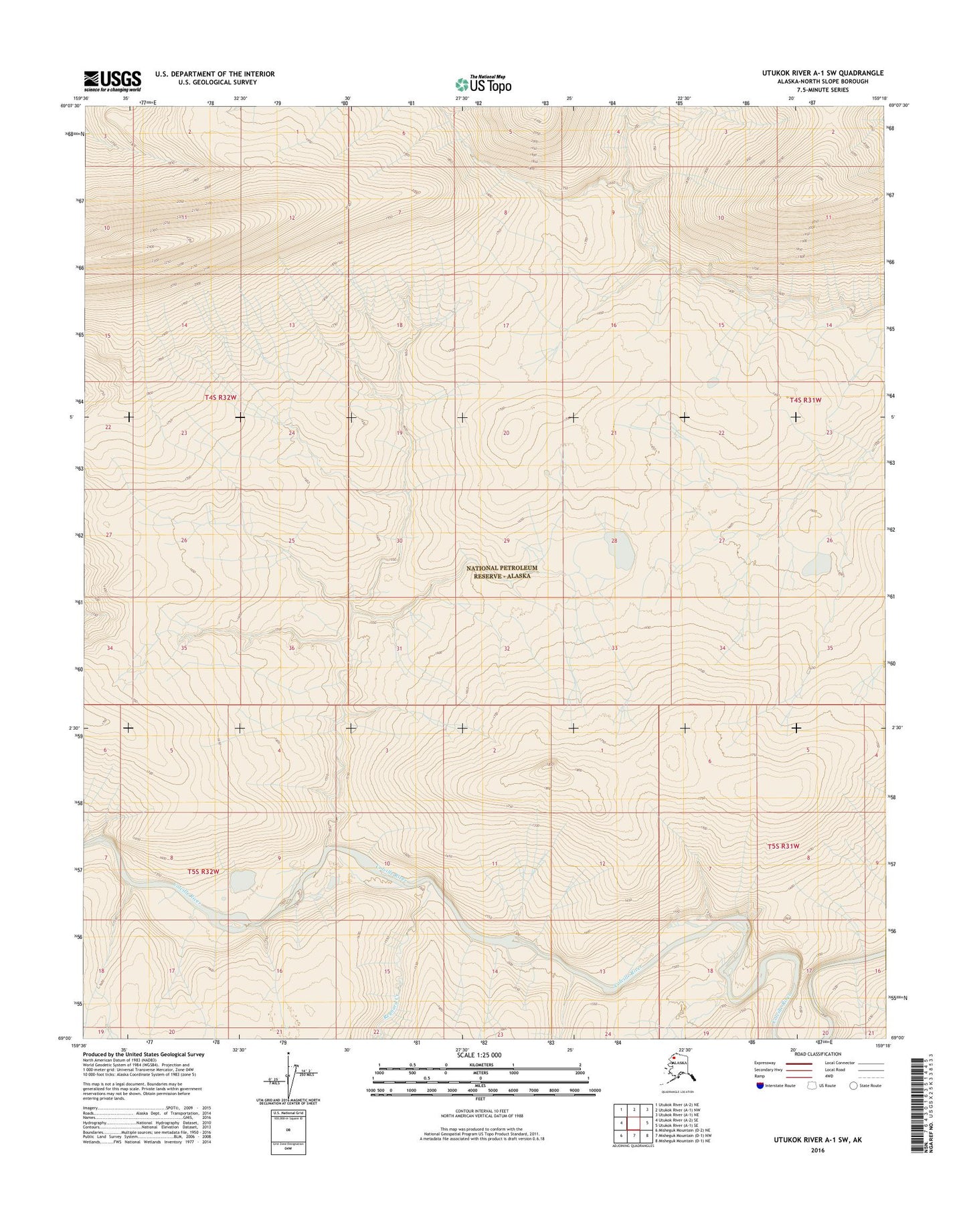 Utukok River A-1 SW Alaska US Topo Map Image