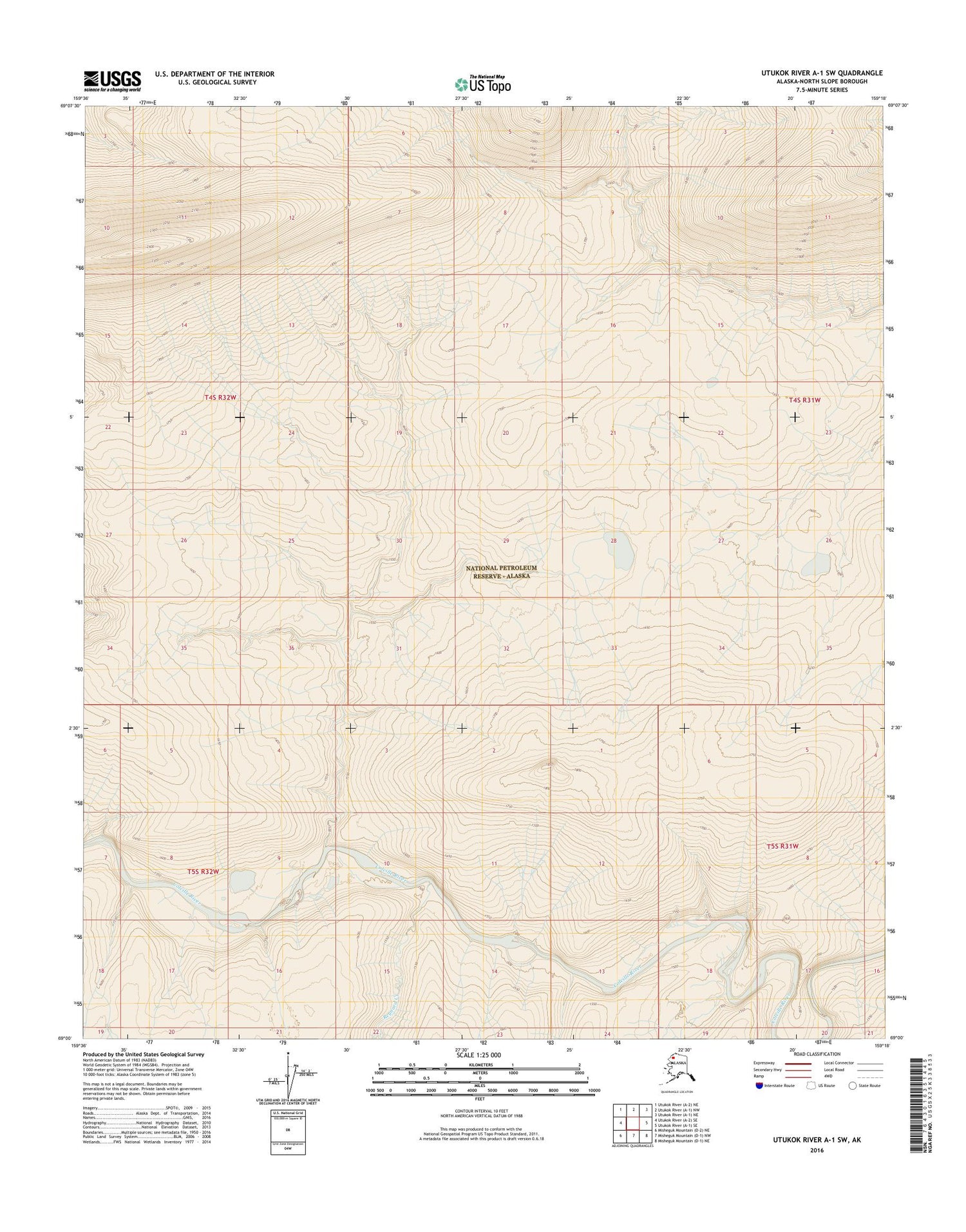 Utukok River A-1 SW Alaska US Topo Map Image