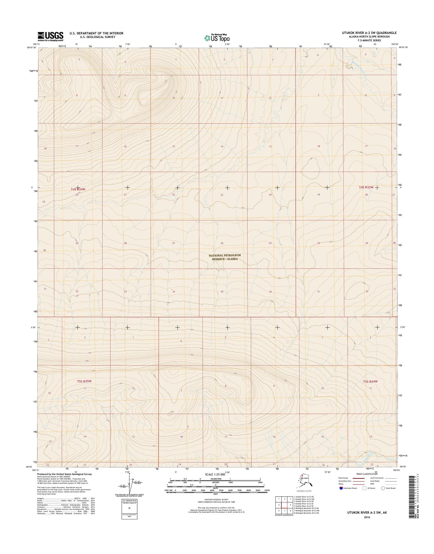 Utukok River A-2 SW Alaska US Topo Map Image