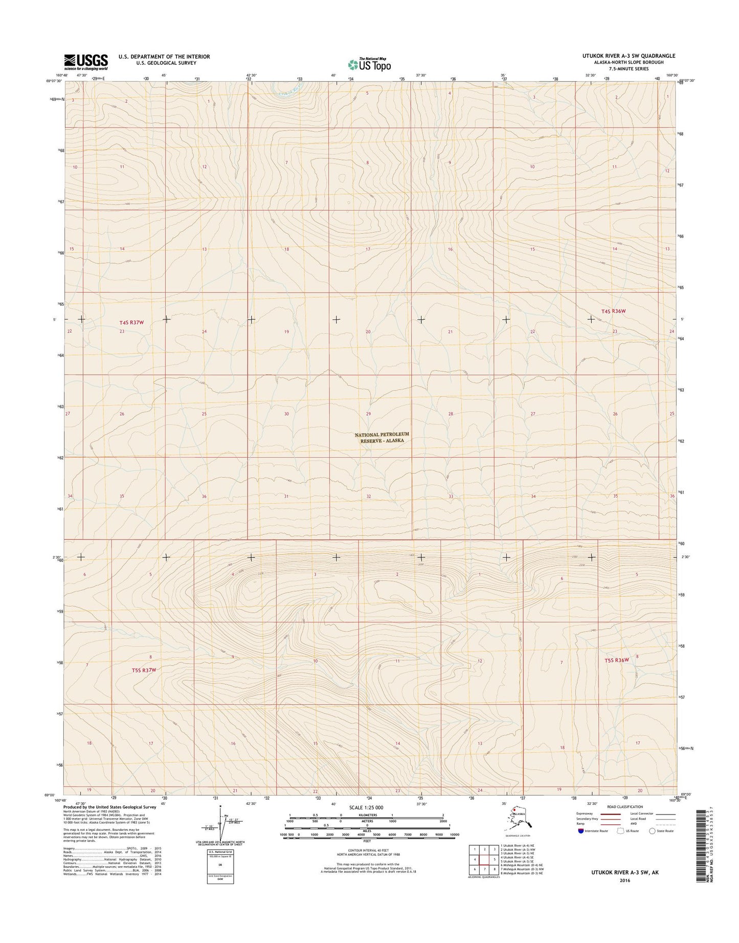 Utukok River A-3 SW Alaska US Topo Map Image
