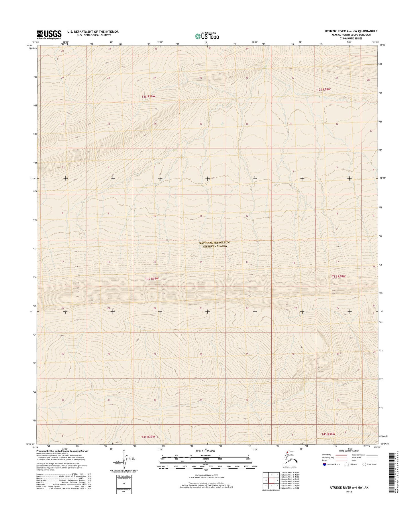 Utukok River A-4 NW Alaska US Topo Map Image