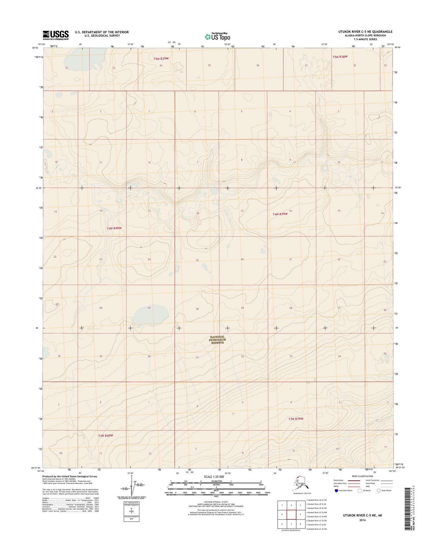 Utukok River C-5 NE Alaska US Topo Map Image