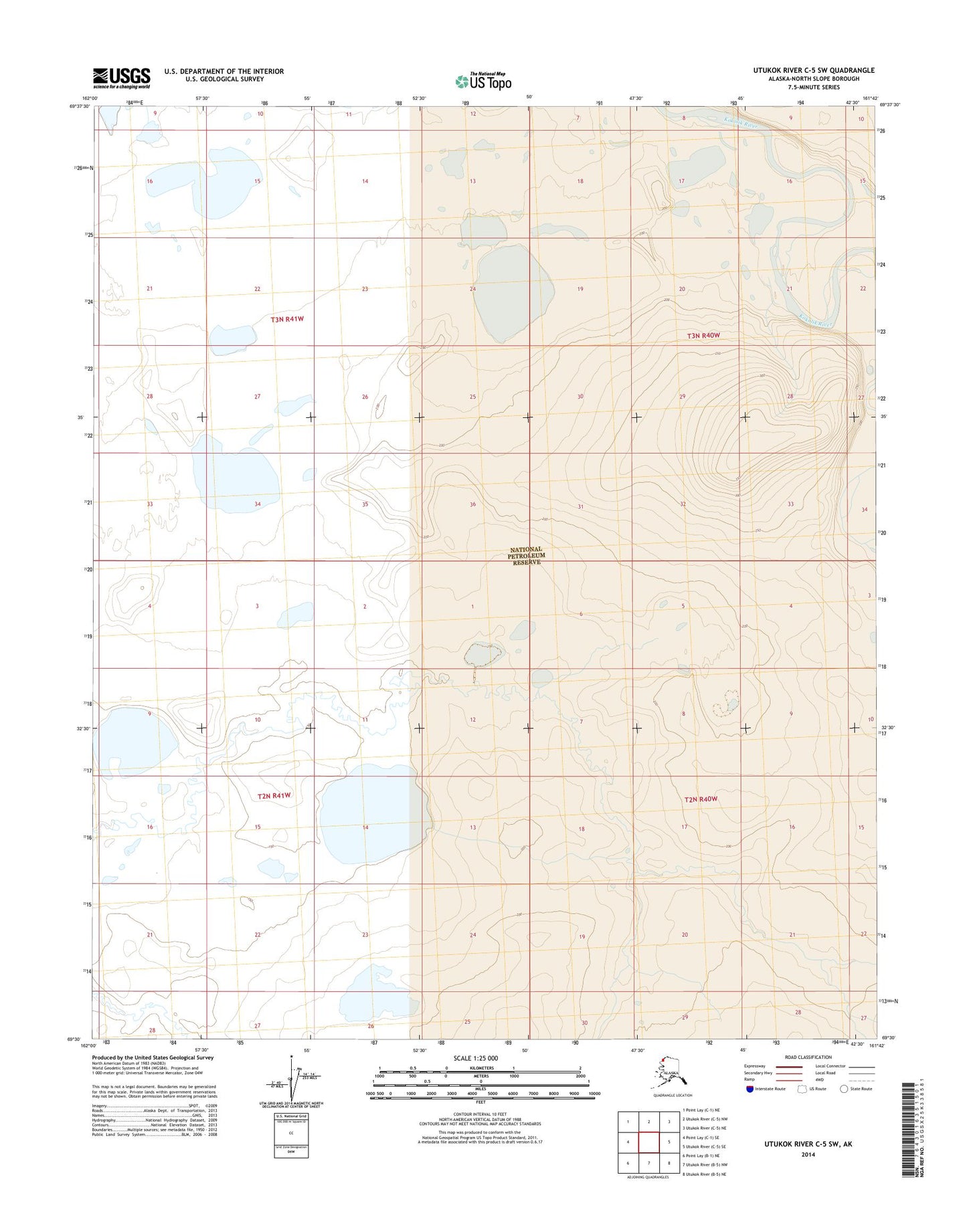 Utukok River C-5 SW Alaska US Topo Map Image