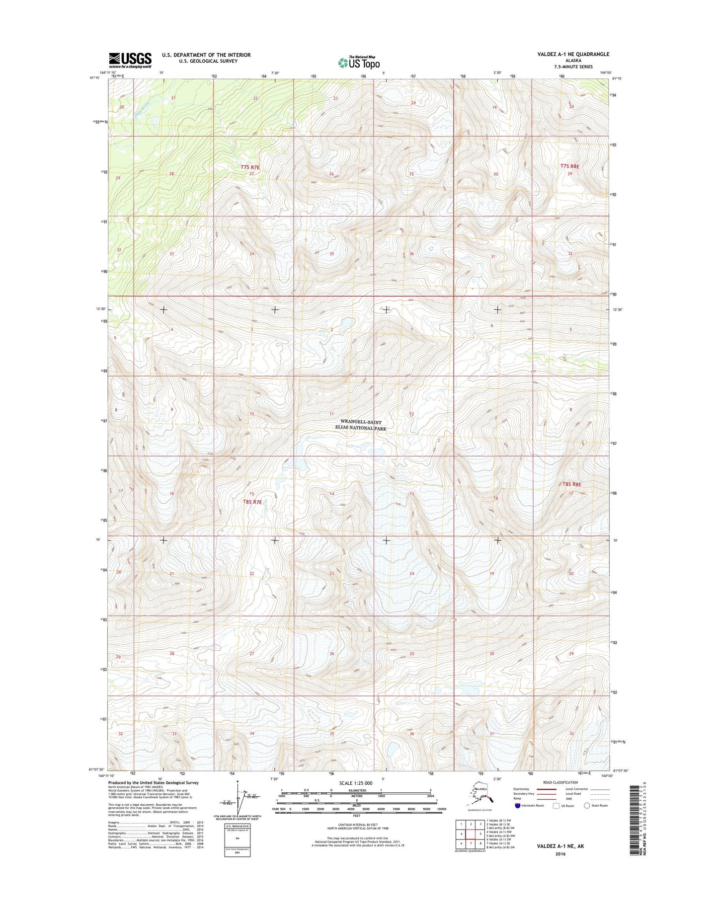 Valdez A-1 NE Alaska US Topo Map Image