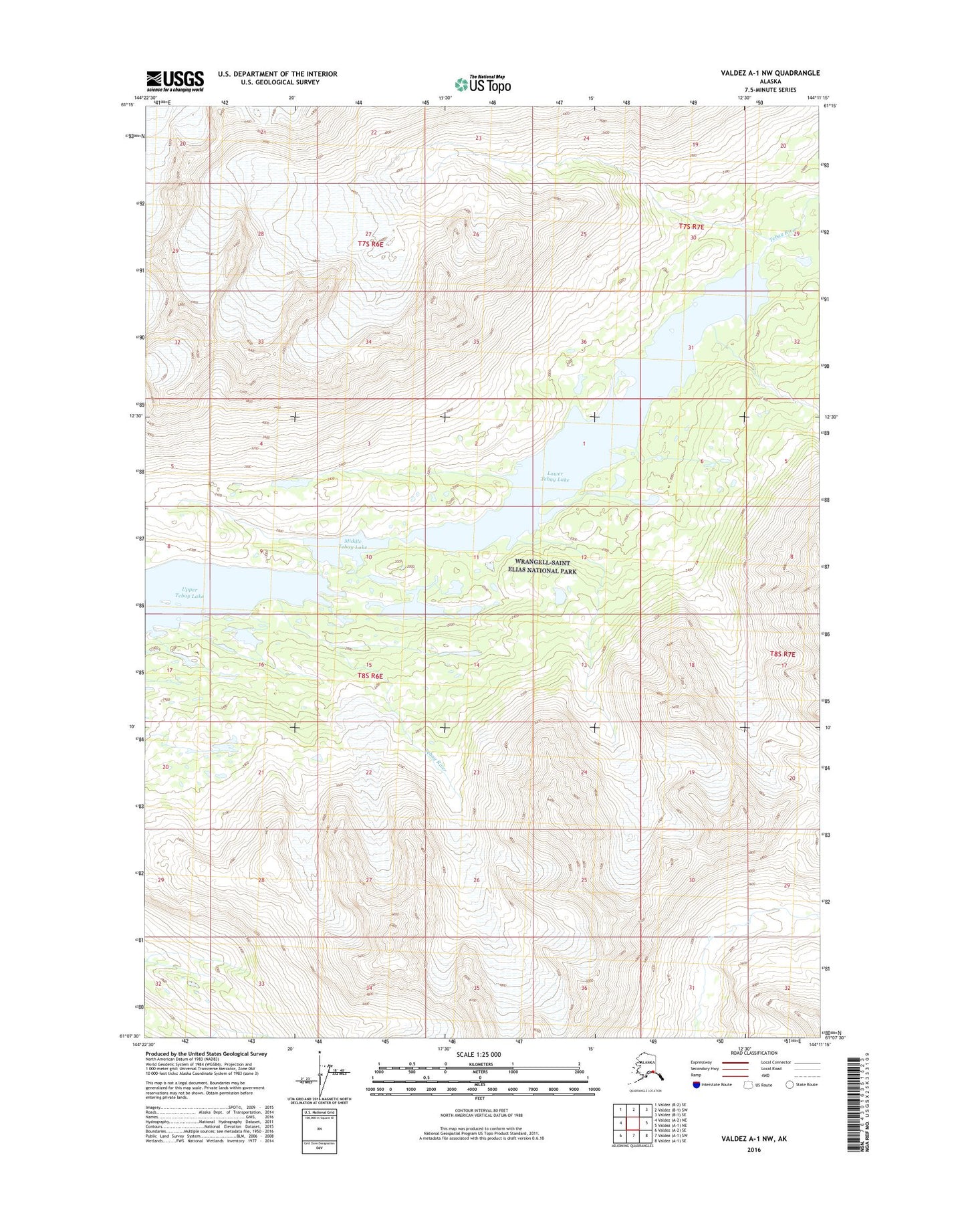 Valdez A-1 NW Alaska US Topo Map Image