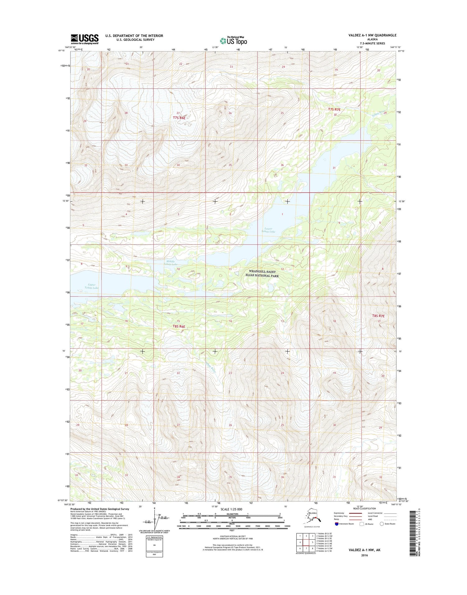 Valdez A-1 NW Alaska US Topo Map Image